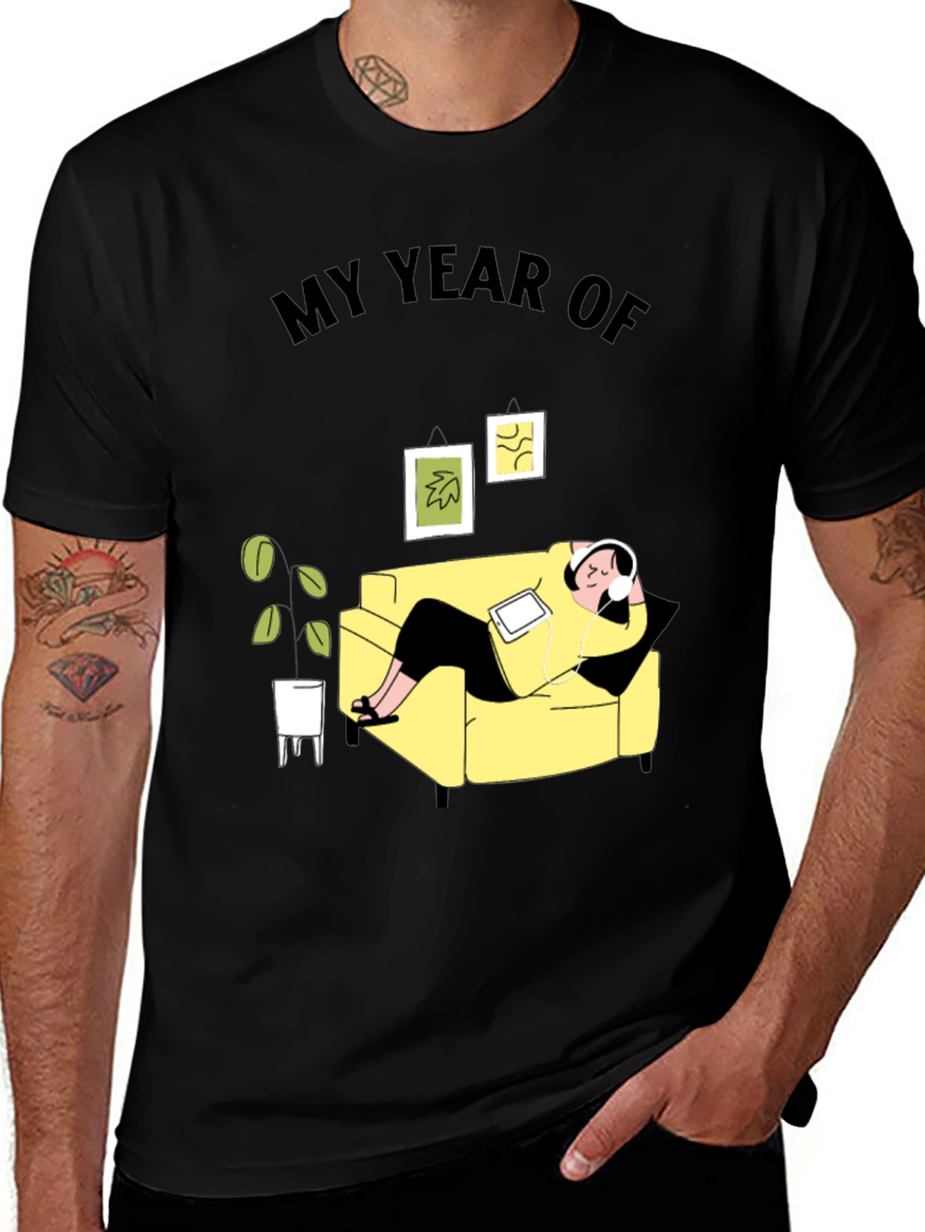 Variant 14 of My Year Of Chill Black Graphic T-Shirt