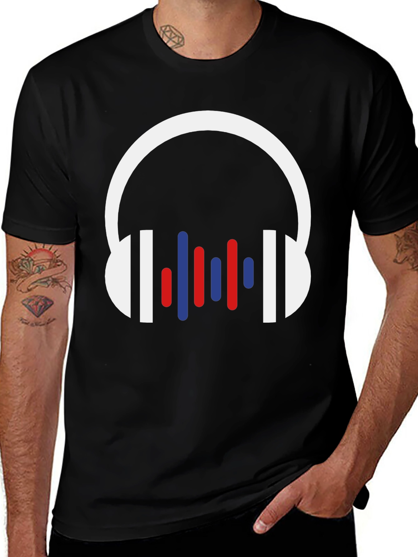 Variant 23 of Headphones Graphic Tee - Music Lover T-Shirt