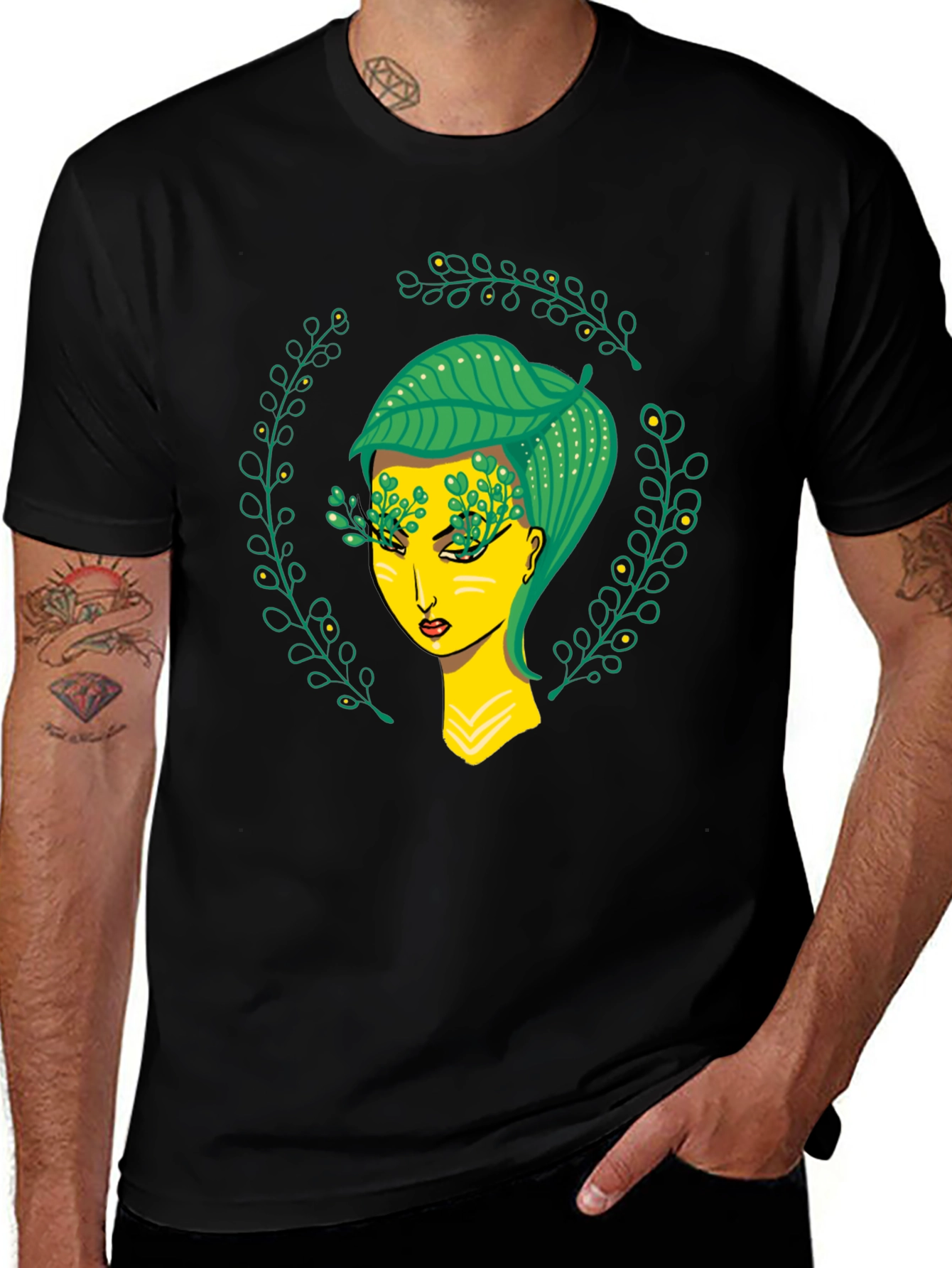 Variant 6 of Nature Woman Graphic Print Black T-Shirt
