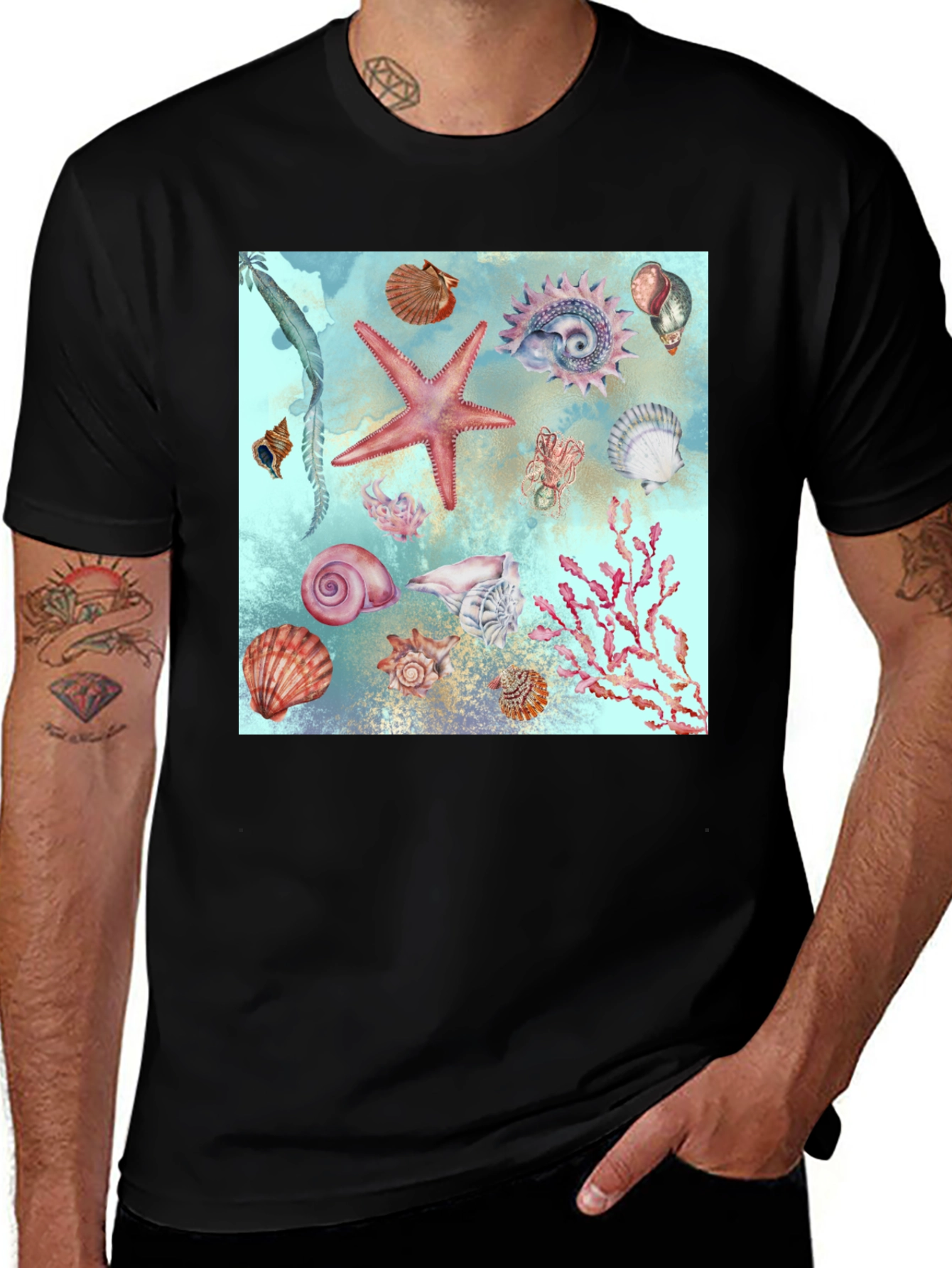 Variant 30 of Sea Life Print T-Shirt