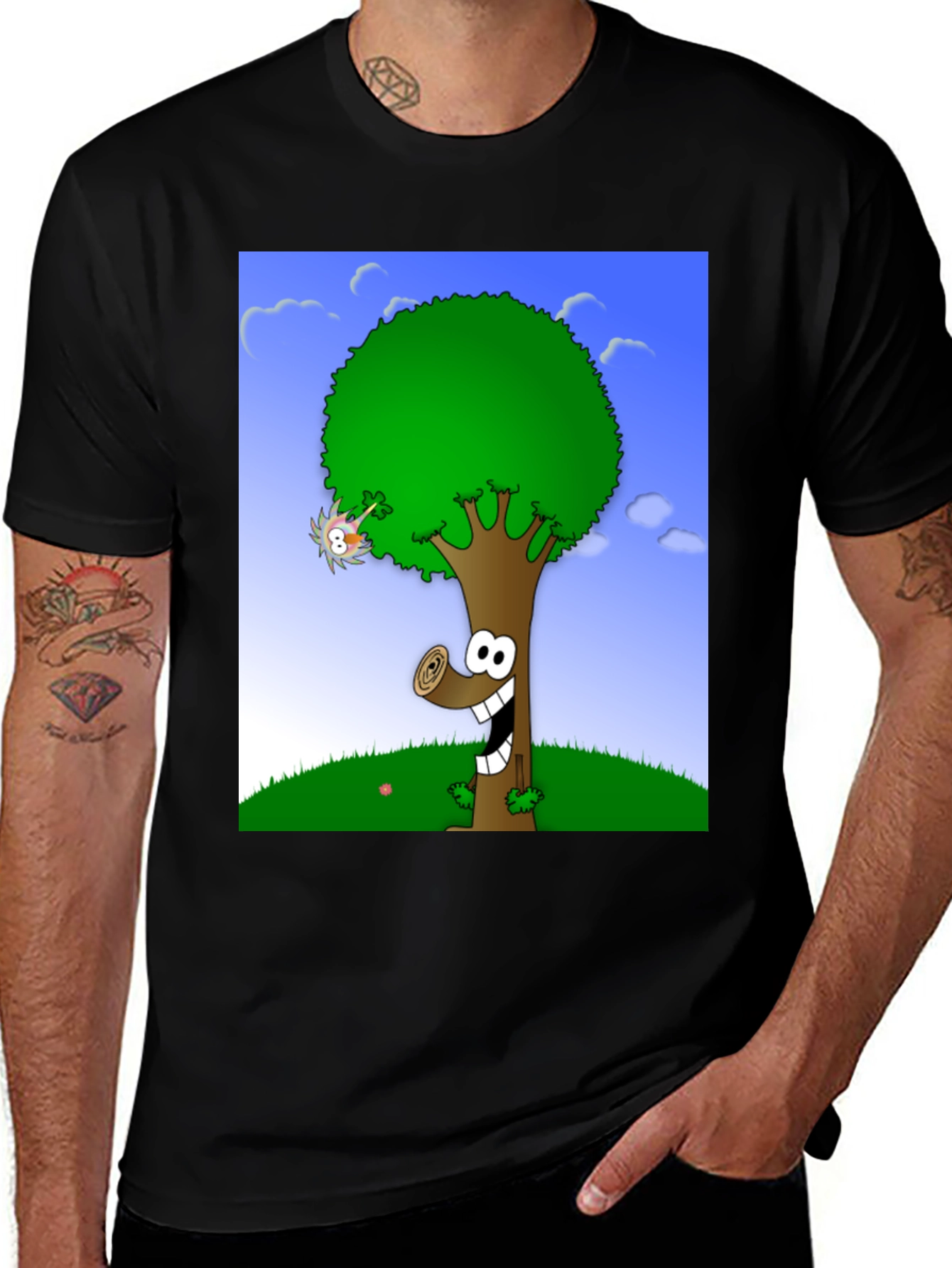 Variant 27 of Cartoon Tree Graphic Tee - Unique Nature Shirt
