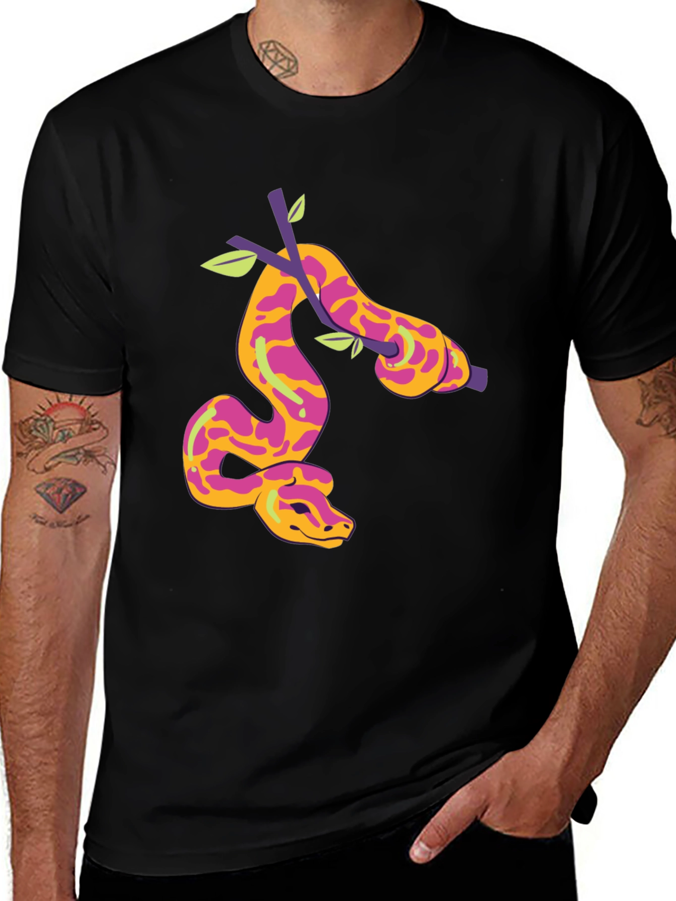 Variant 3 of Snake Graphic Tee - Unique Reptile Design