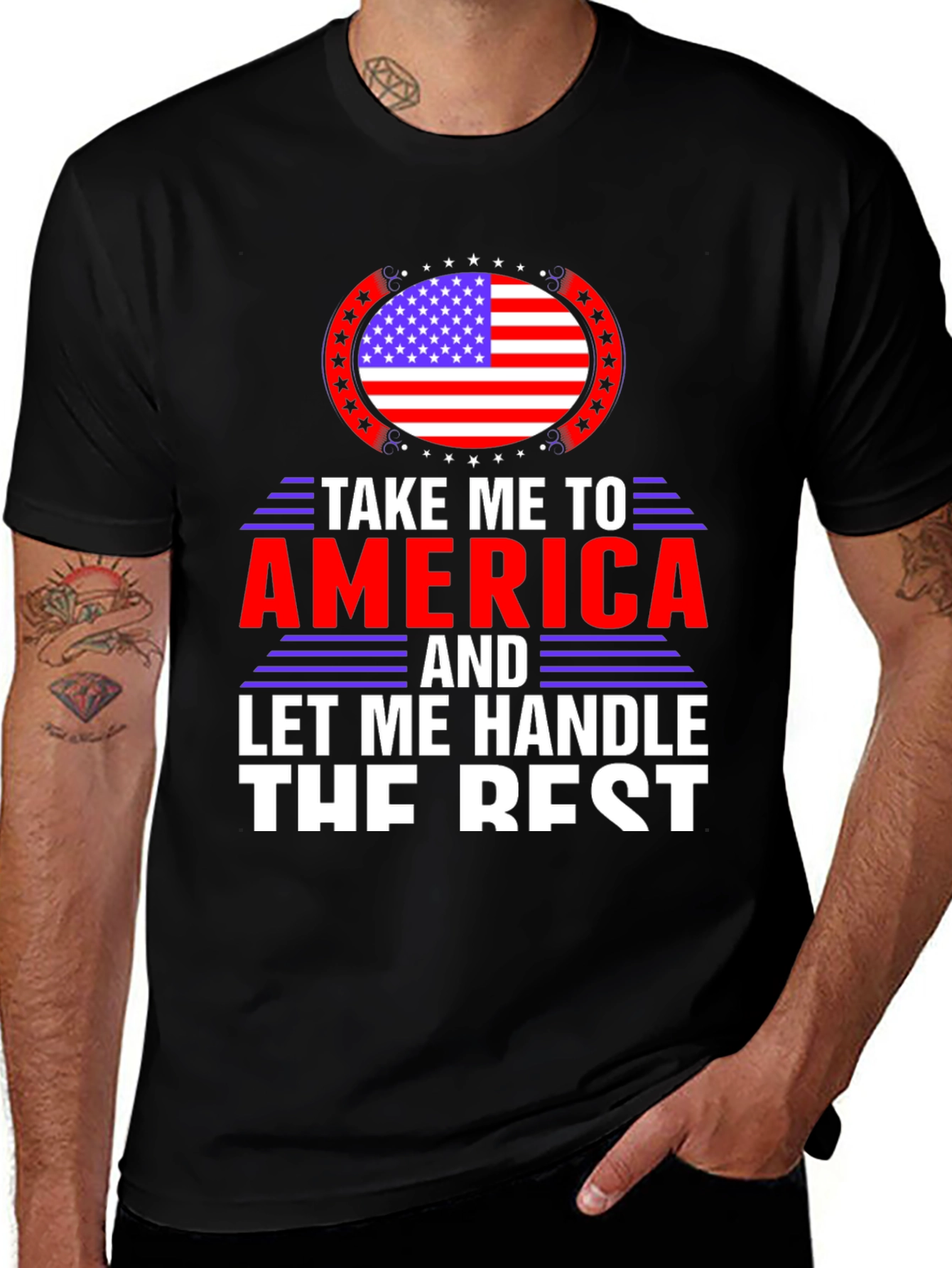 Black America Patriotic T-Shirt main image