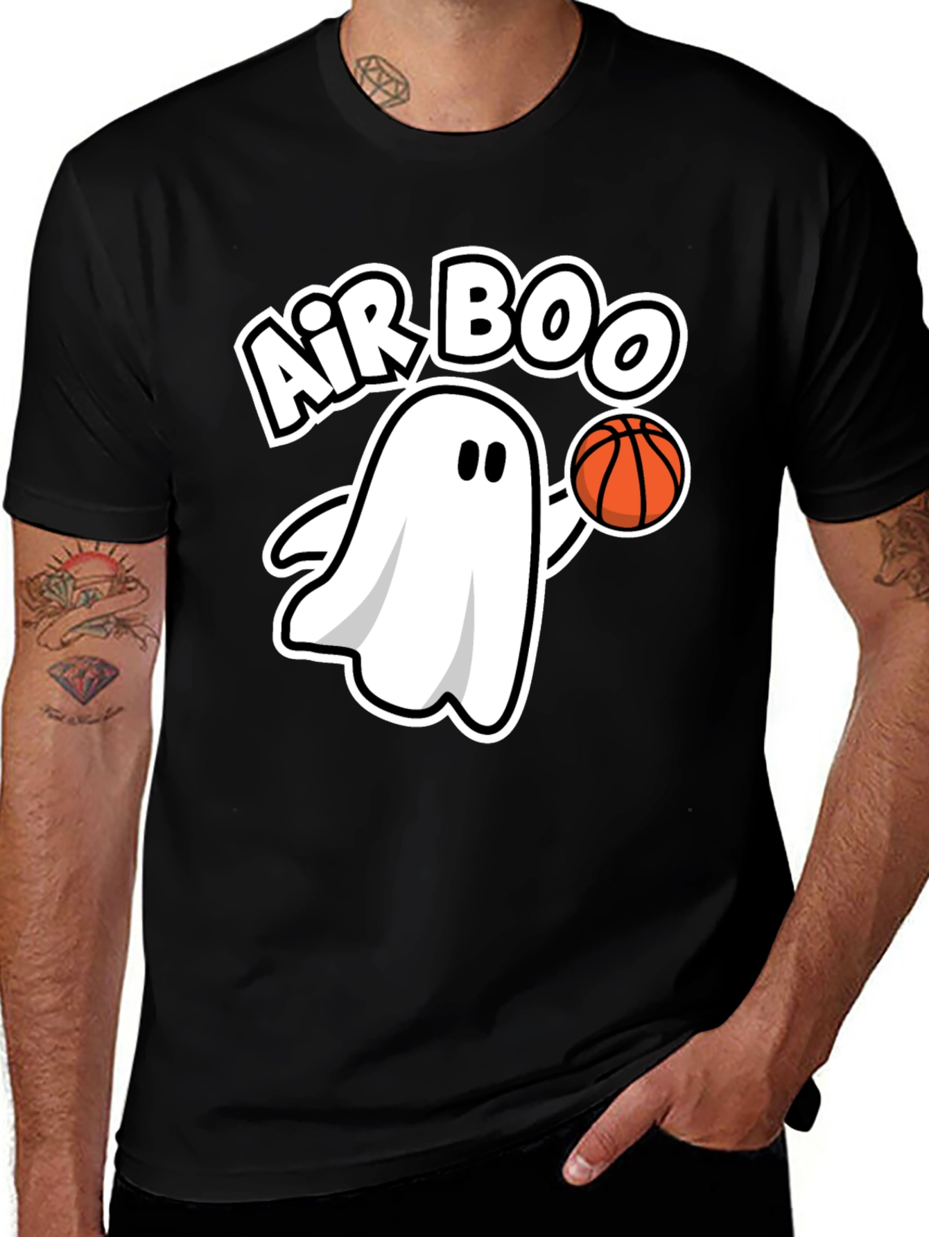 Variant 13 of Air Boo Ghost Basketball Black T-Shirt