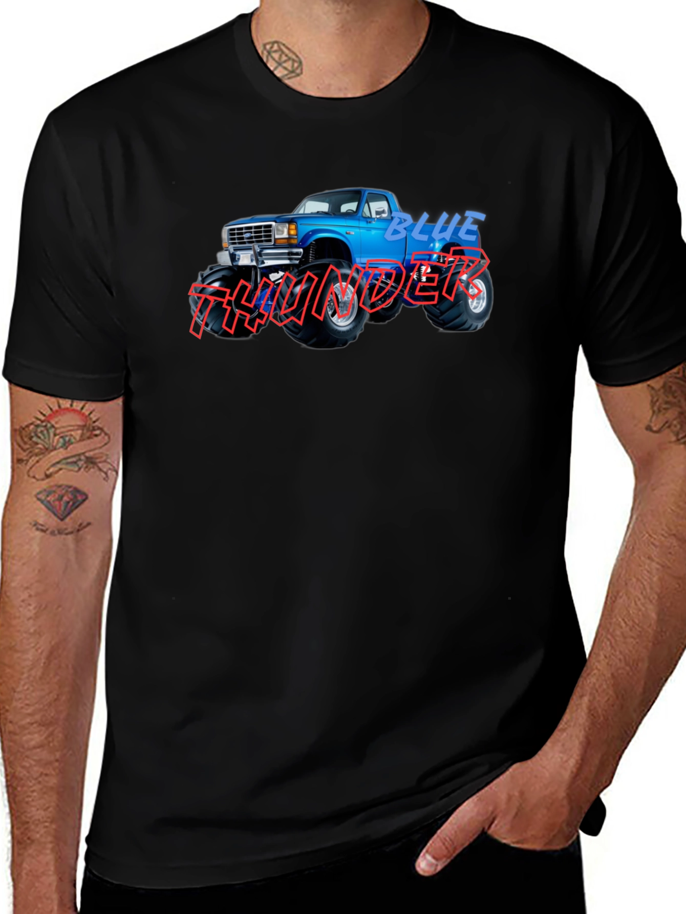 Variant 10 of Blue Thunder Monster Truck Graphic T-Shirt