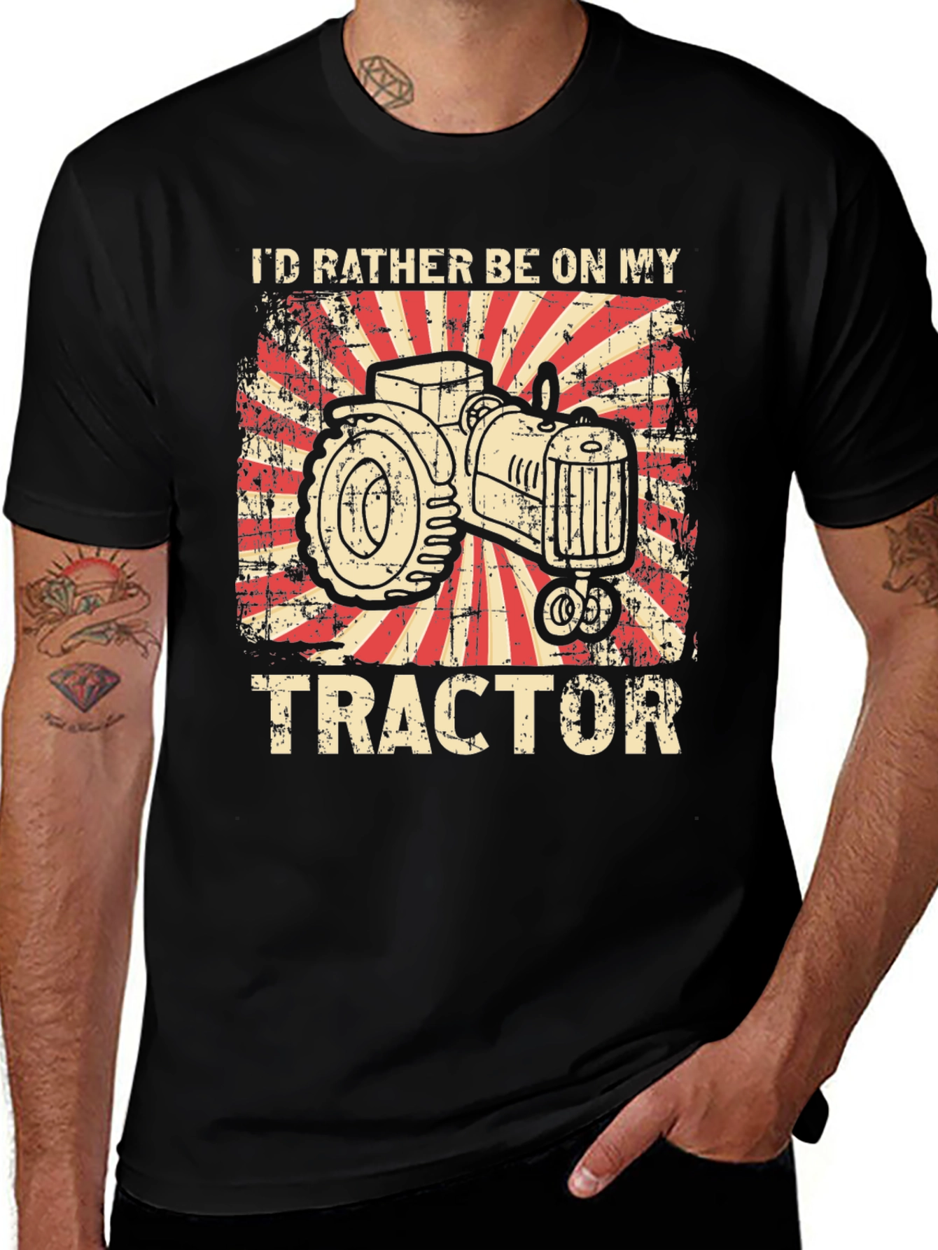 Variant 28 of I'd Rather Be On My Tractor Graphic T-Shirt