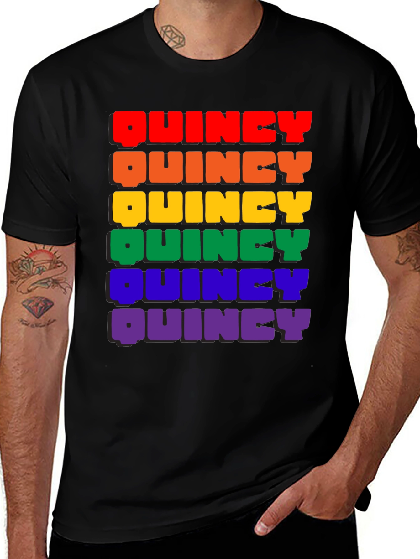 Variant 15 of Rainbow Quincy T-Shirt - Pride Colors