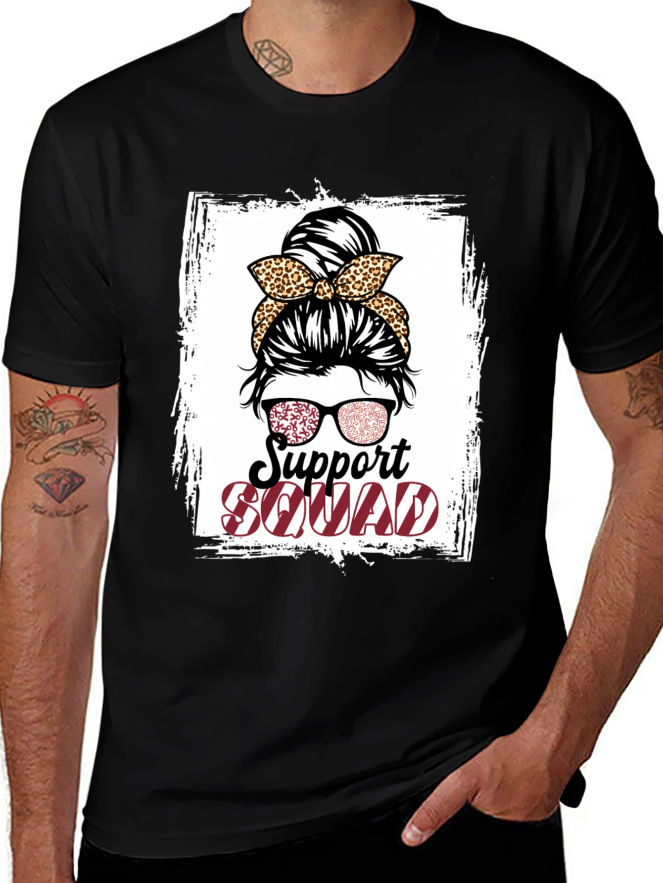 Support Squad Messy Bun T-Shirt