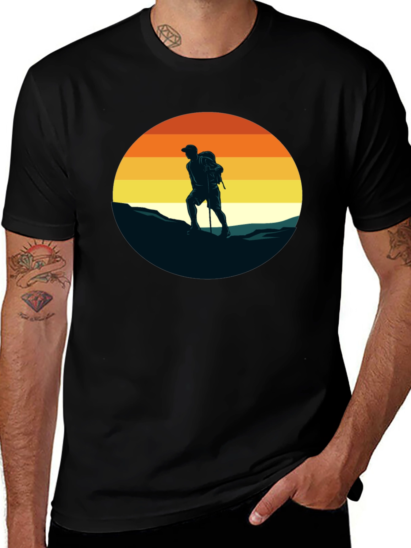 Variant 2 of Hiking Adventure Graphic Tee - Black