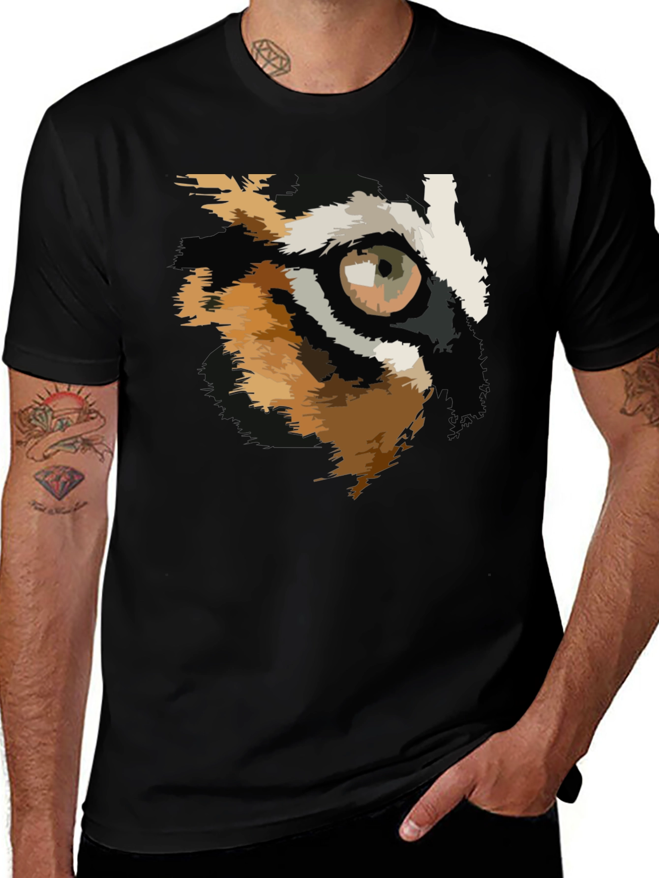 Variant 8 of Eye of the Tiger Graphic Tee - Black