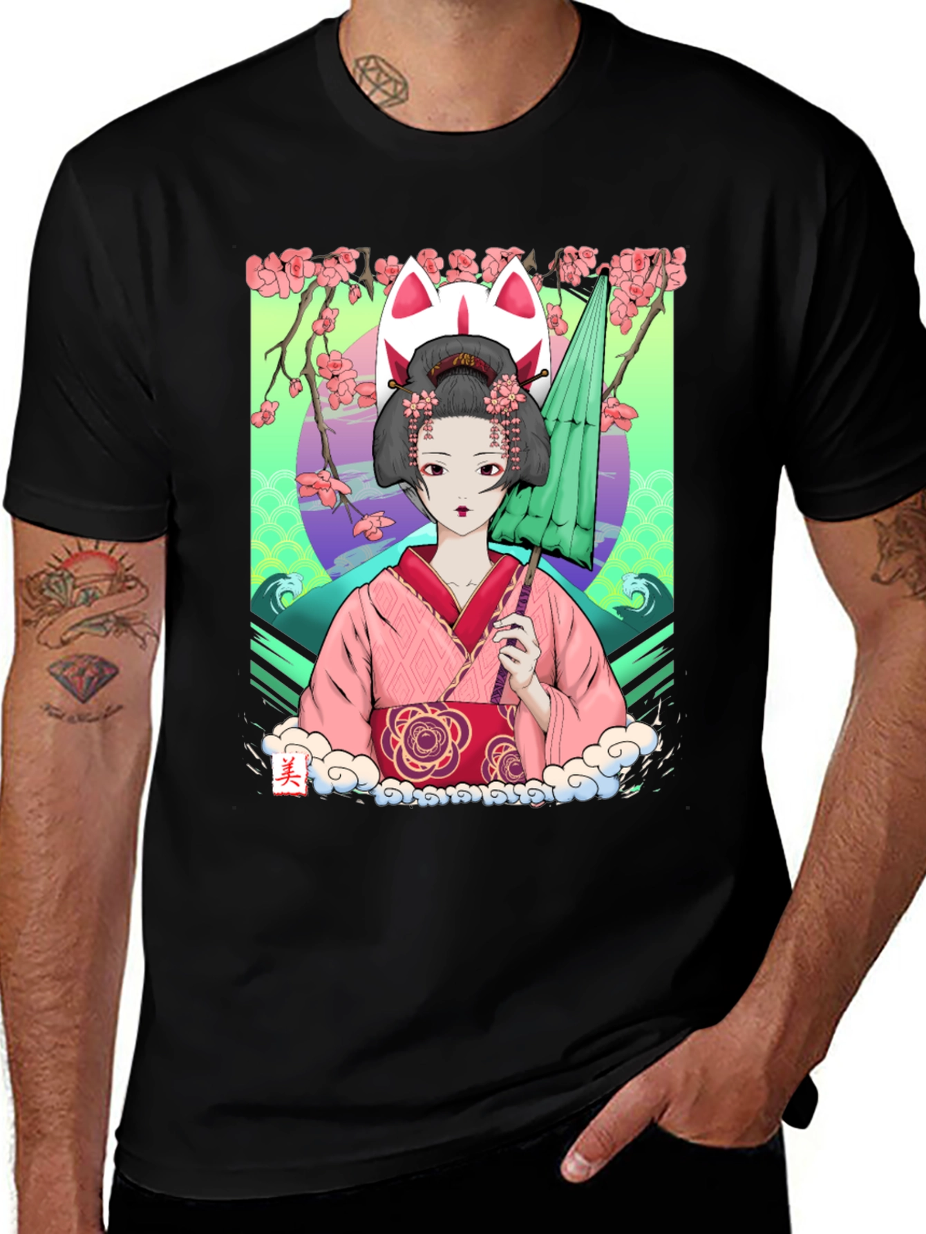 Variant 26 of Geisha Girl Graphic Tee - Unique Anime Style