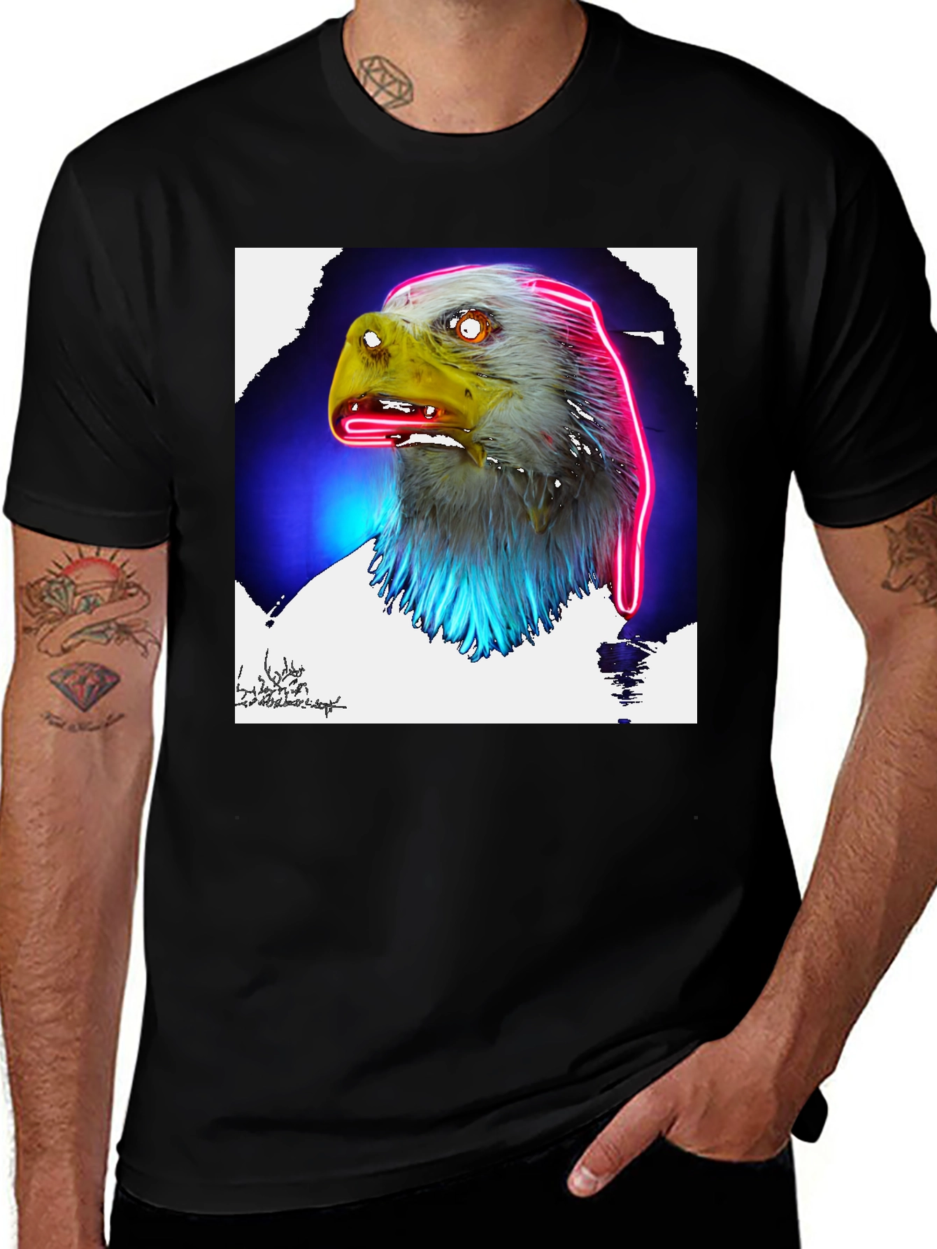 Variant 18 of Neon Eagle Graphic T-Shirt - Bold Graphic Tee