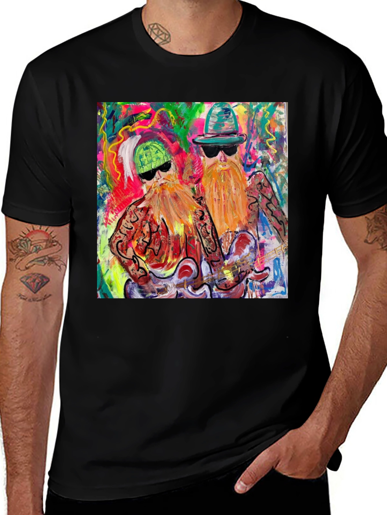 Variant 27 of ZZ Top Art Graphic Black T-Shirt