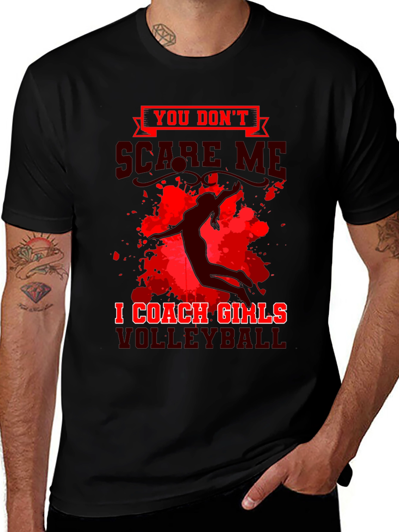 Variant 29 of Volleyball Coach T-Shirt - Don't Scare Me!