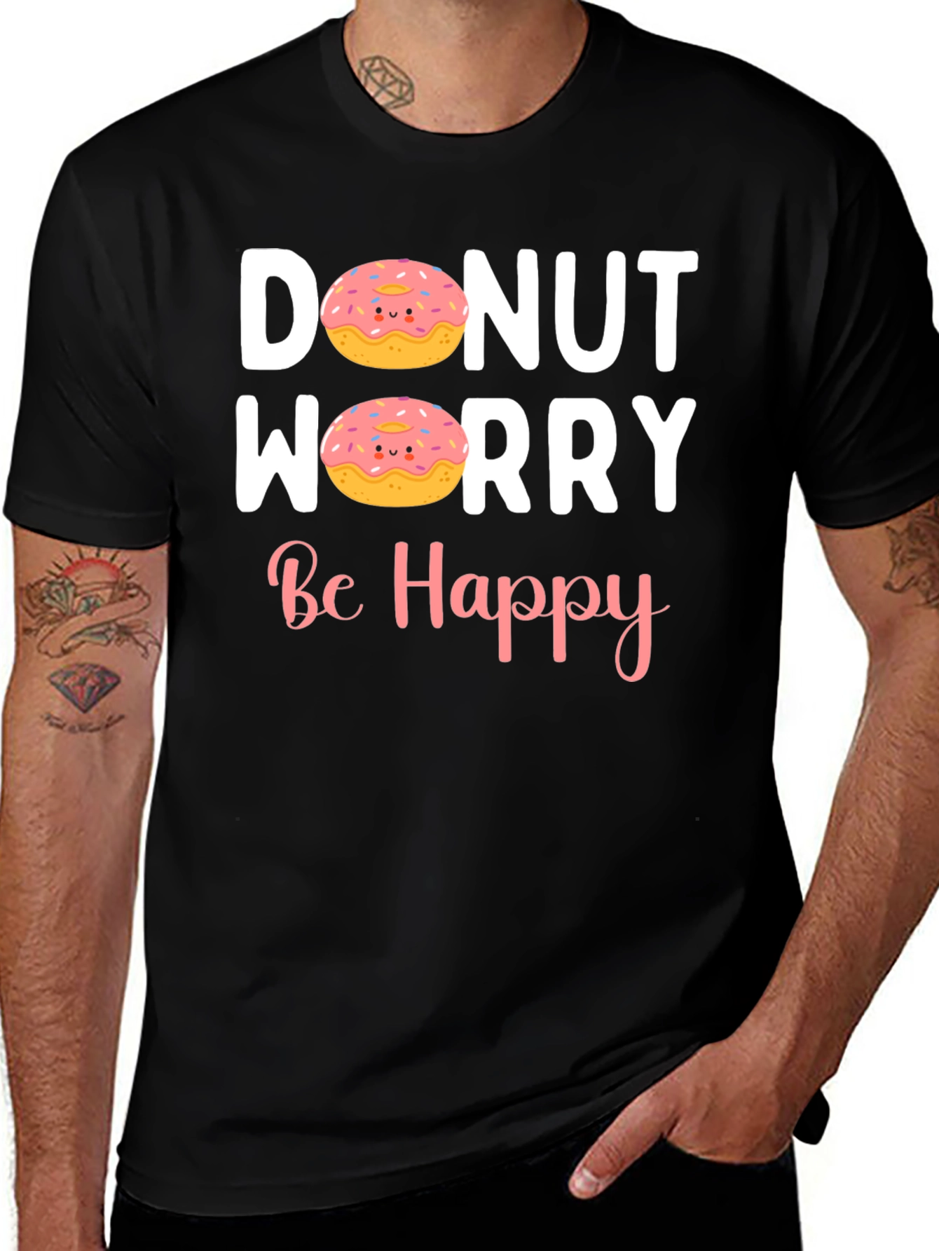 Variant 22 of Donut Worry Be Happy Graphic Tee