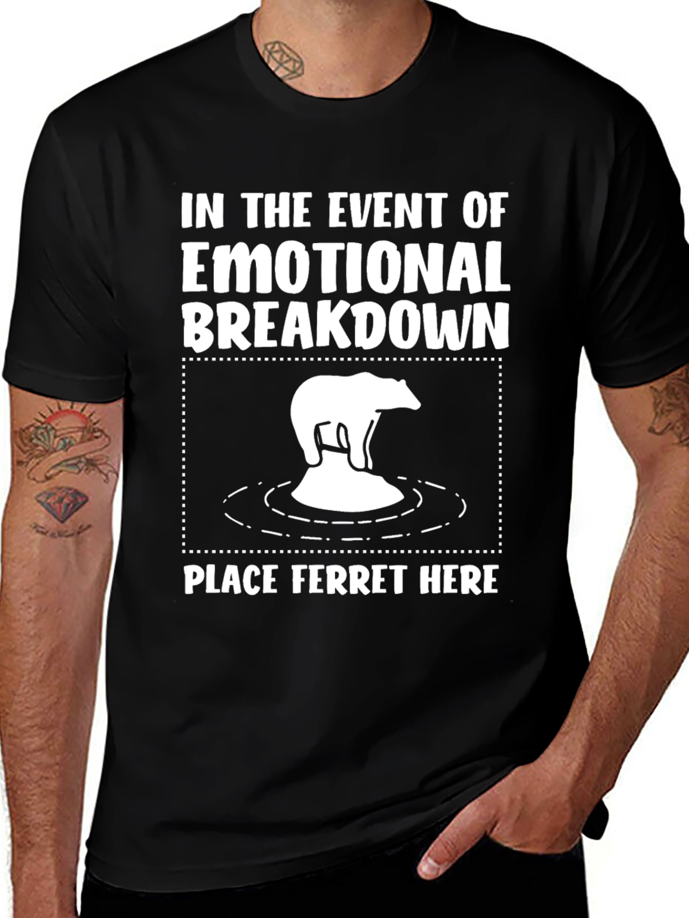 Variant 6 of Emotional Breakdown Ferret Graphic T-Shirt