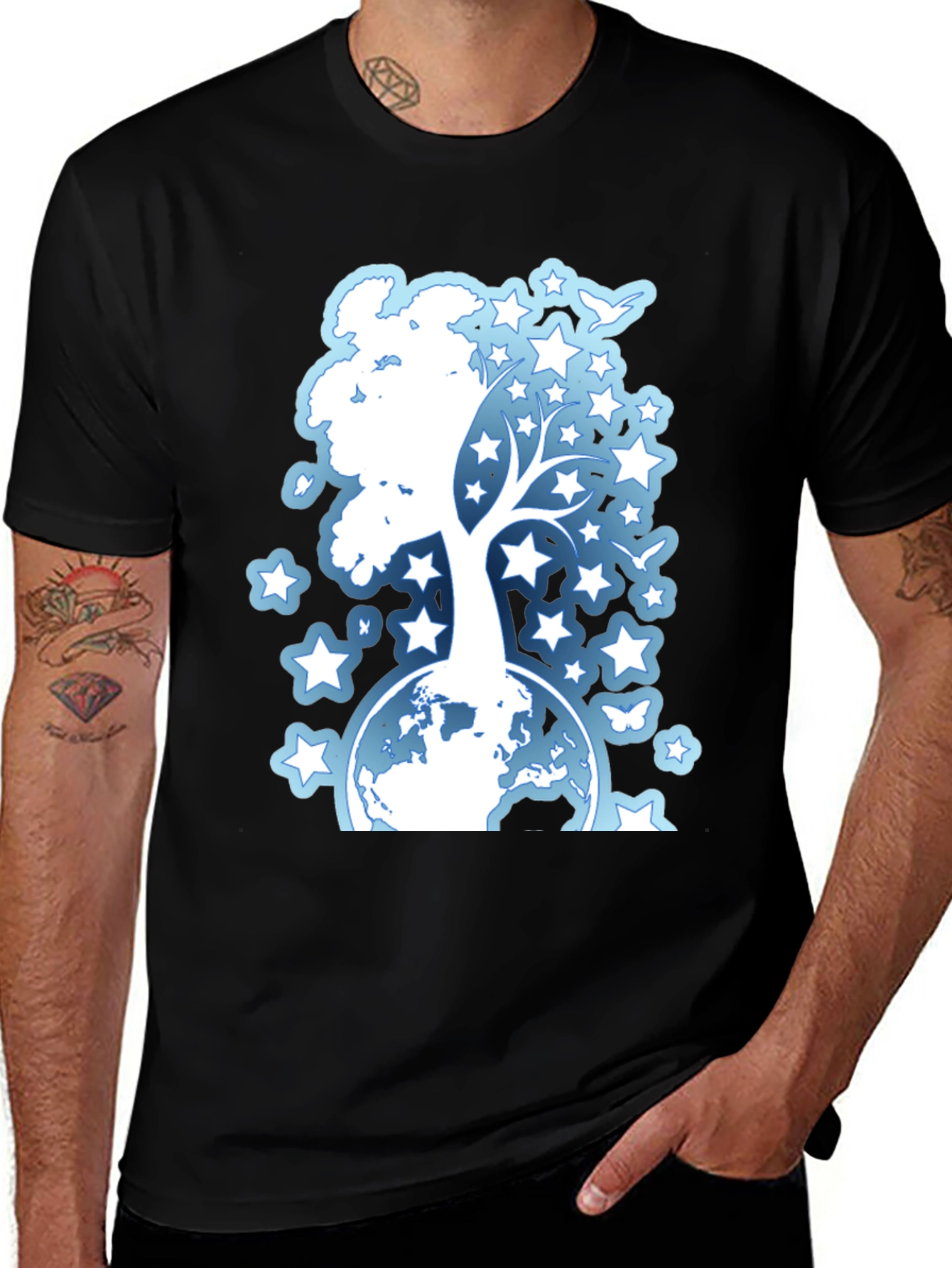 Starry Tree Globe Graphic T-Shirt