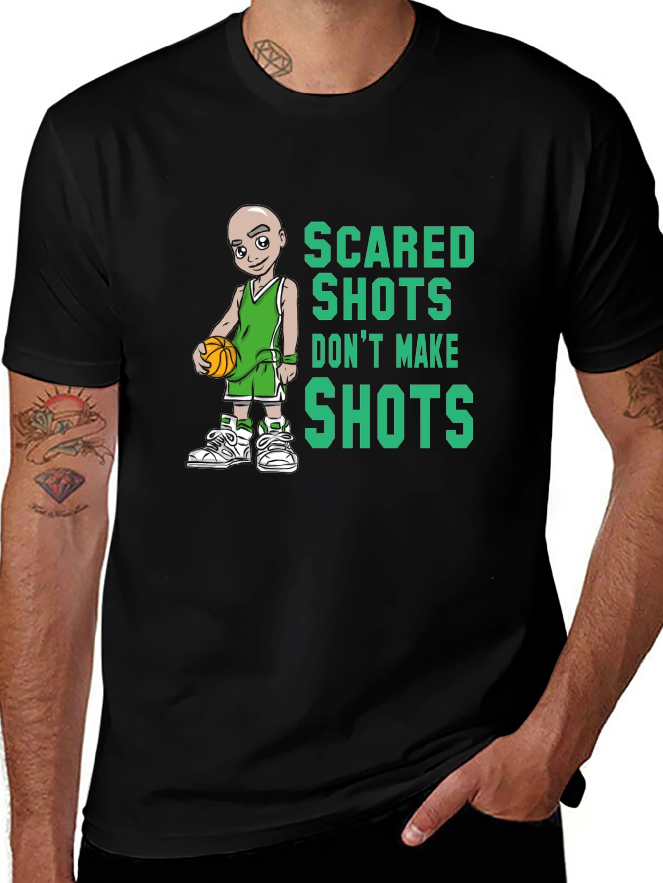 Variant 20 of Scared Shots Tee - Basketball Graphic Print