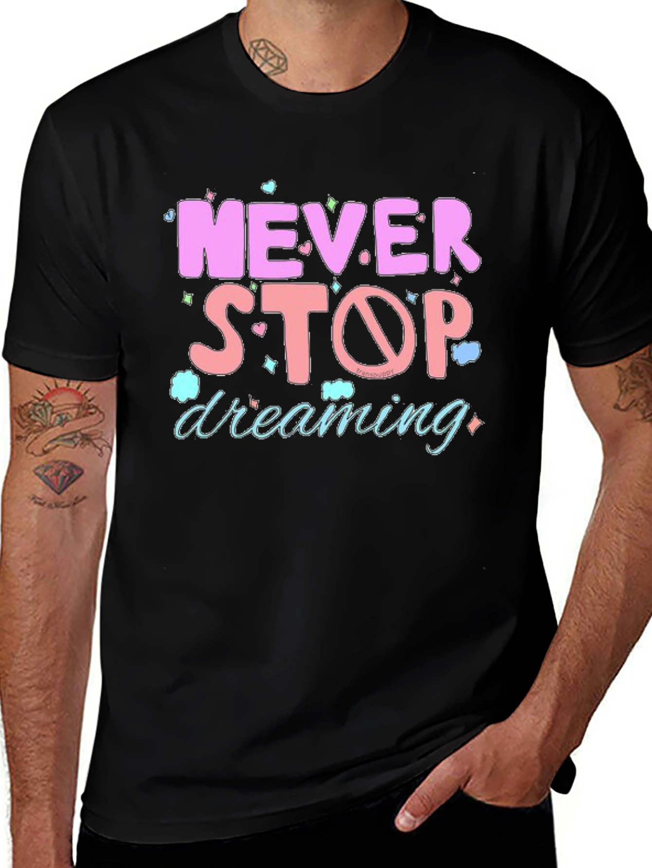 Variant 21 of Never Stop Dreaming Graphic Tee - Black