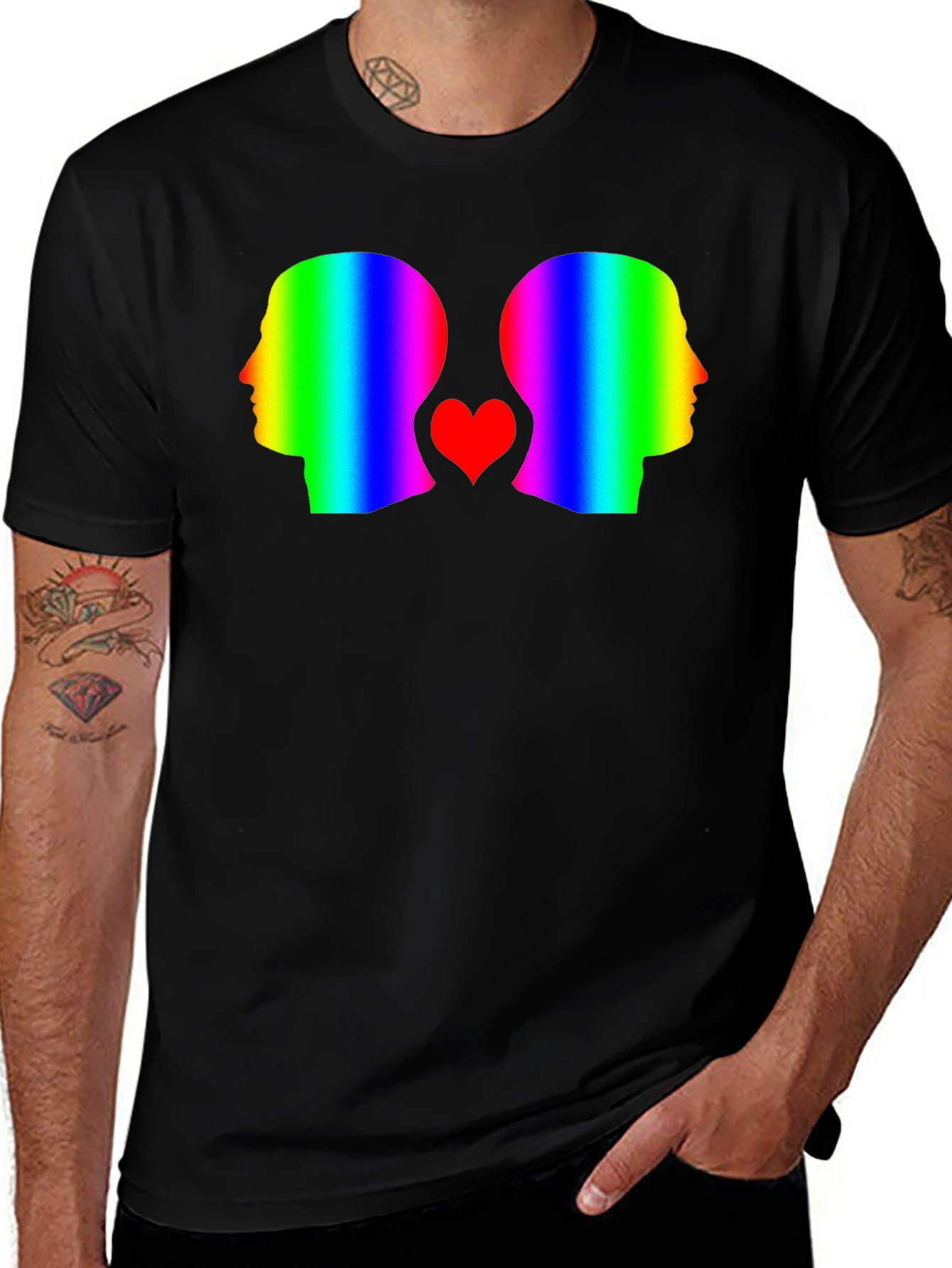 Variant 21 of Rainbow Heads T-Shirt: Love & Pride Graphic Tee