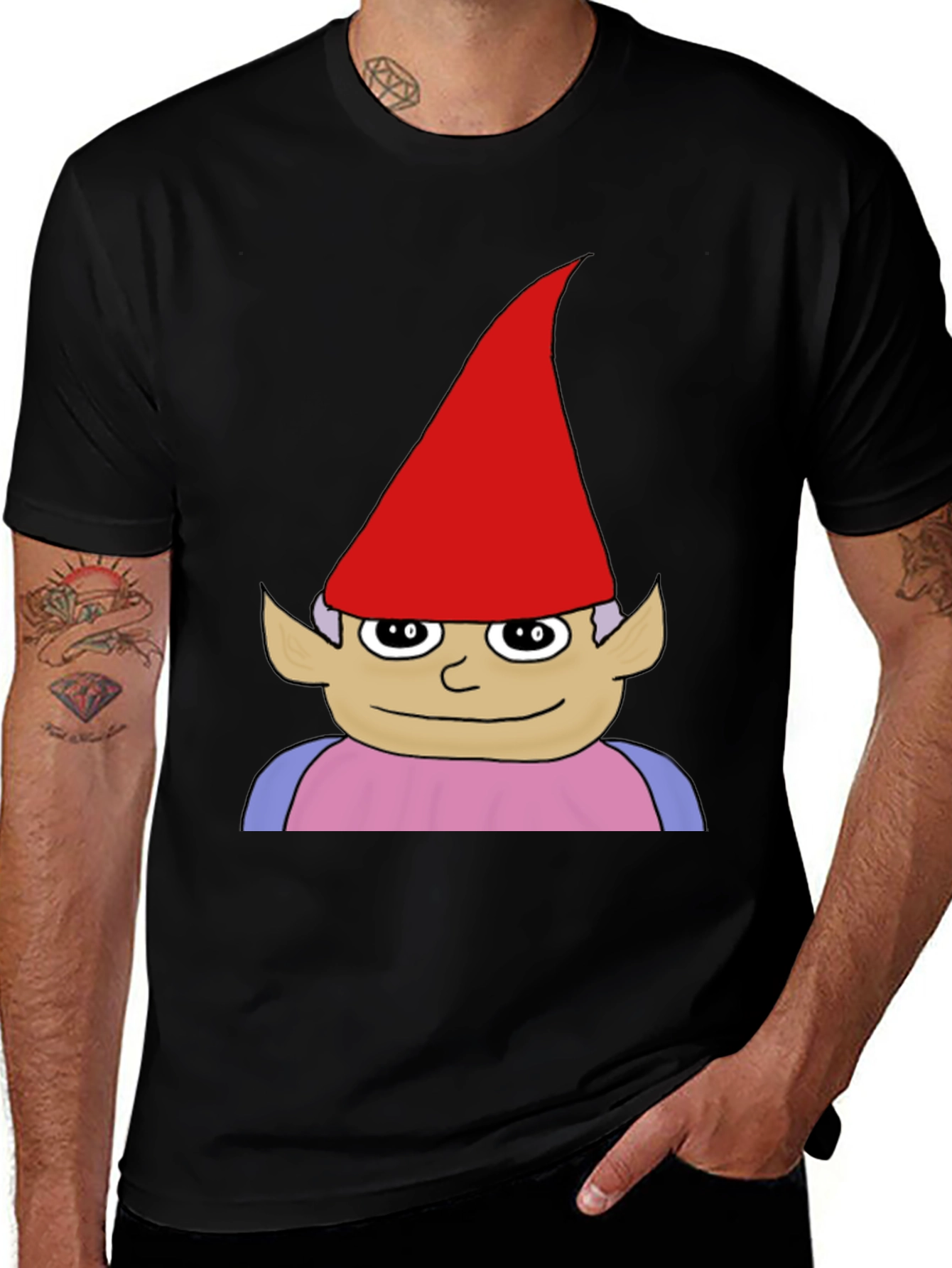 Variant 11 of Gnome Graphic Tee - Black Casual Cotton T-Shirt