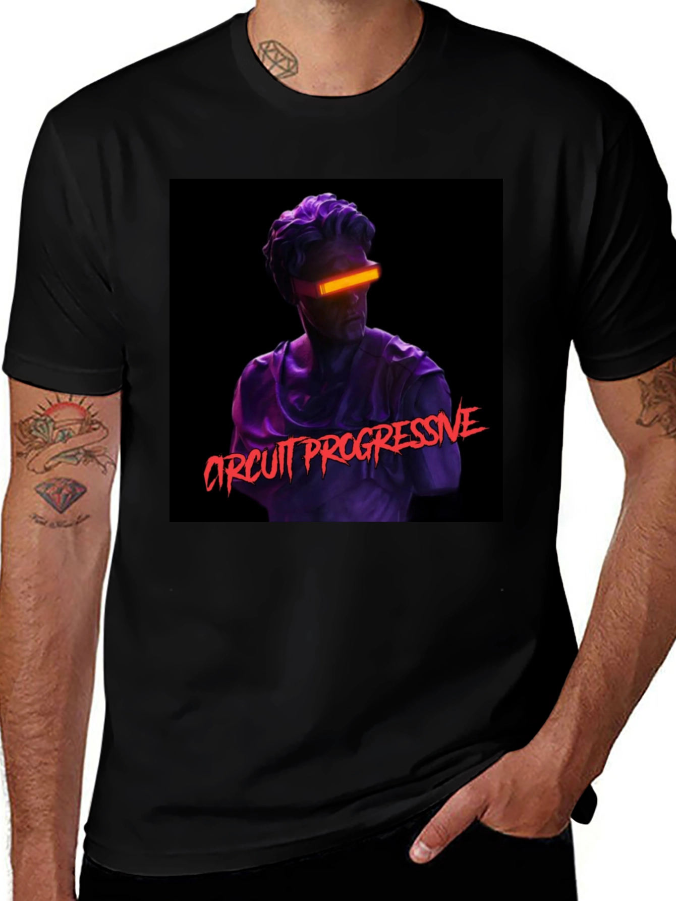 Variant 29 of Circuit Progressive Graphic Tee - Stylish Black T-Shirt