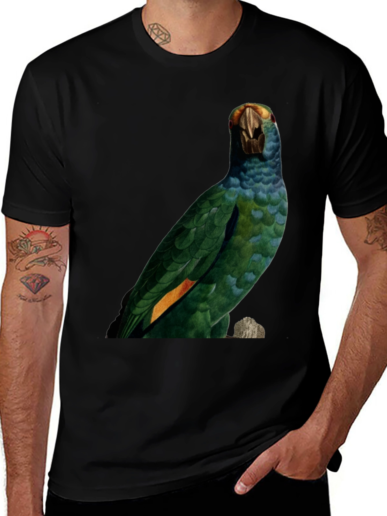 Variant 27 of Parrot Graphic Print T-Shirt - Nature Inspired Tee