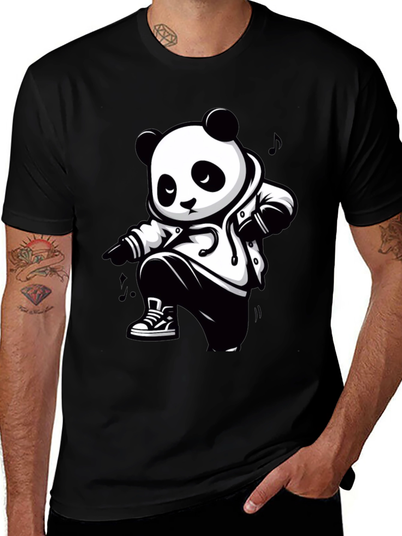 Variant 7 of Cool Panda Graphic Tee - Black