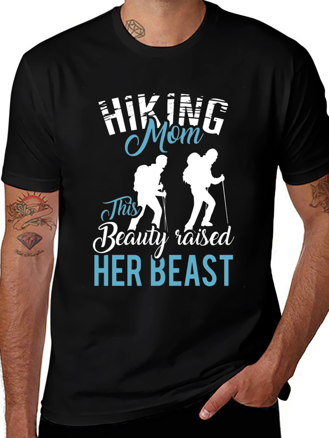 Variant 13 of Hiking Mom T-Shirt - Beauty Raised Her Beast Design
