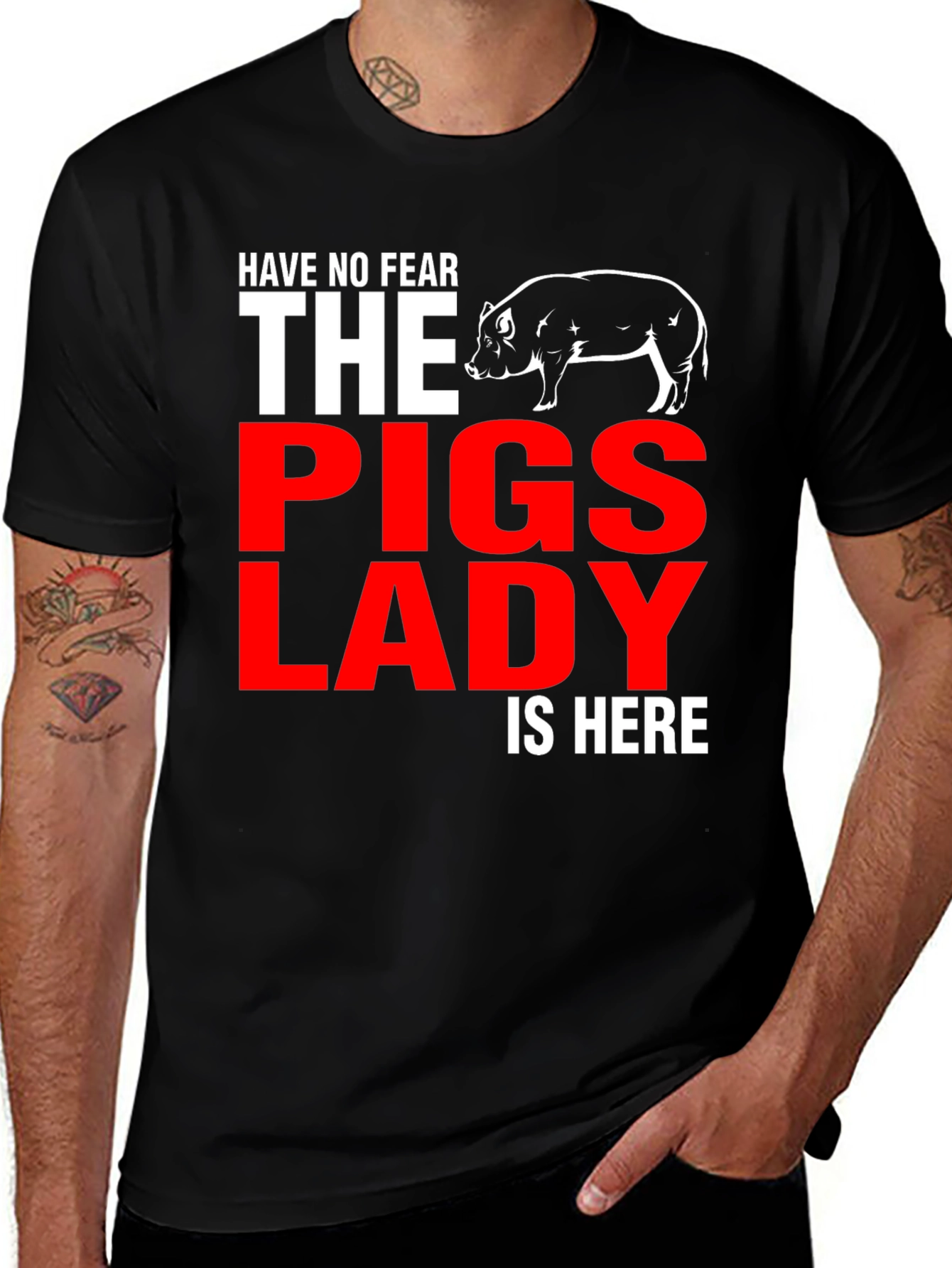 Variant 7 of Have No Fear Pigs Lady Graphic T-Shirt