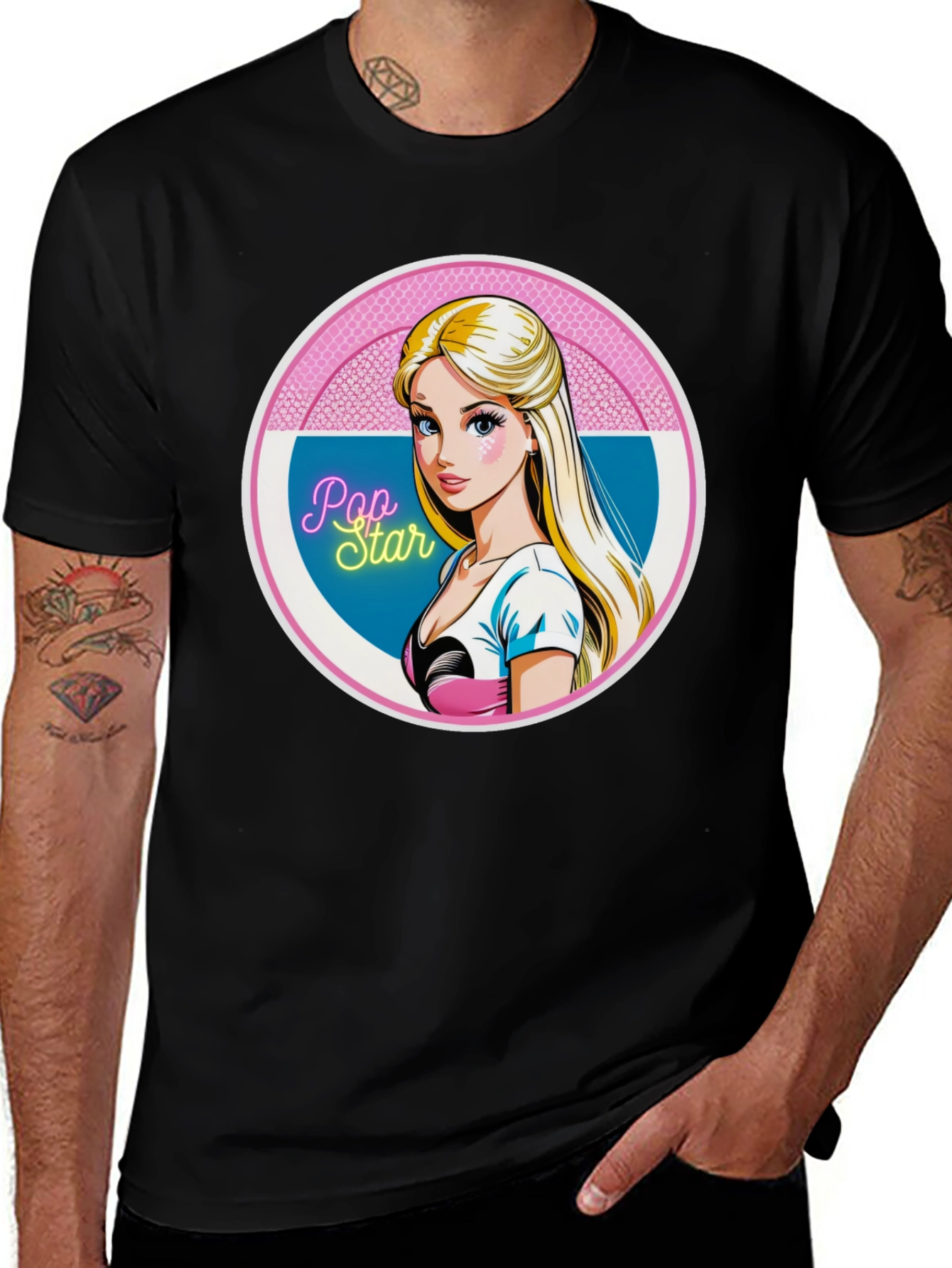 Pop Star Barbie Black T-Shirt
