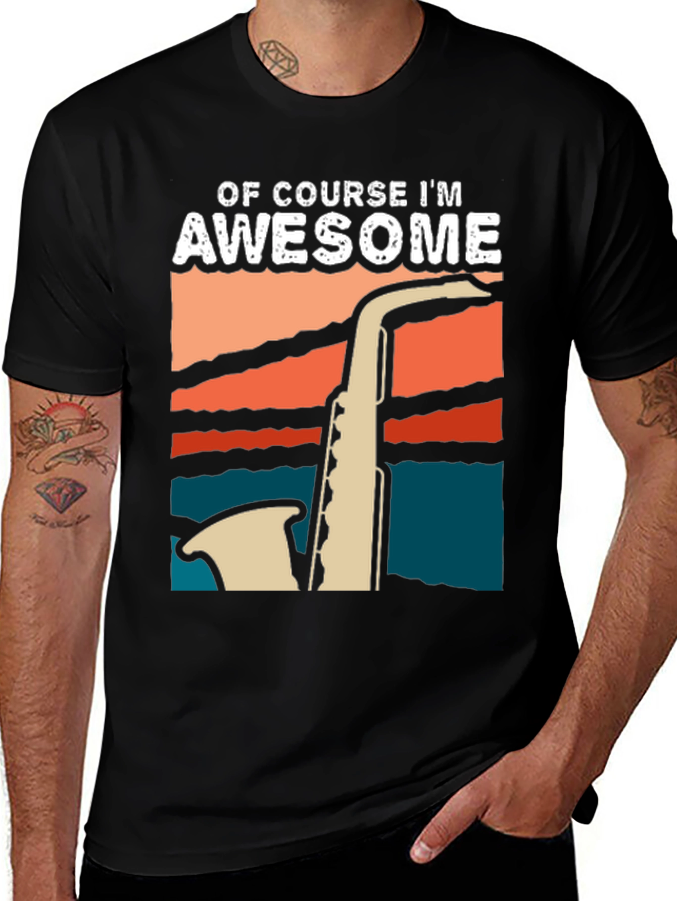 Variant 16 of Awesome Saxophone T-Shirt - Music Lover Tee
