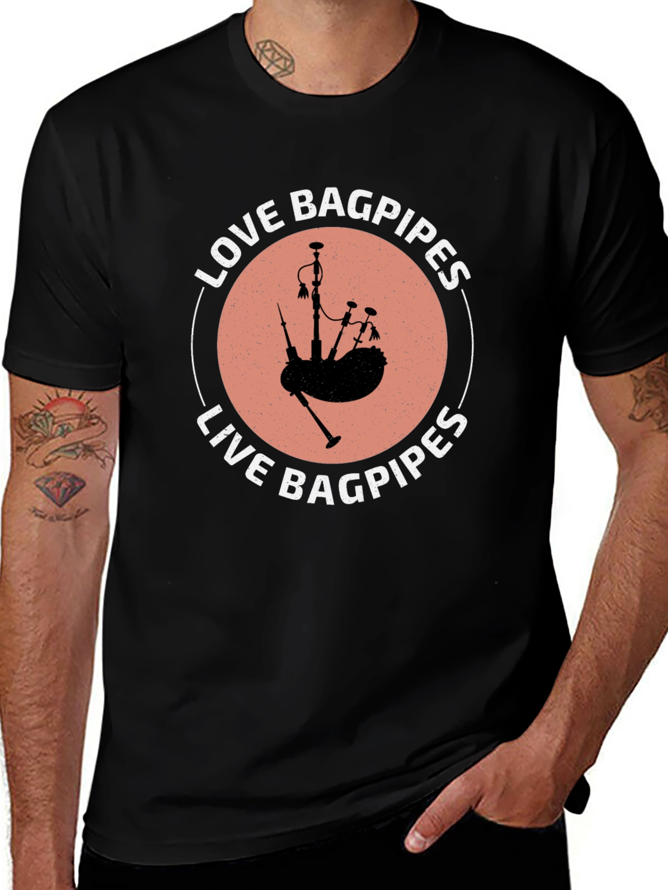 Variant 4 of Love Bagpipes T-Shirt - Musician Apparel