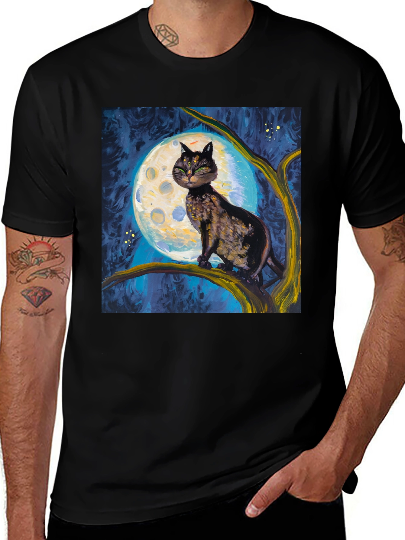 Black Cat Moon T-Shirt