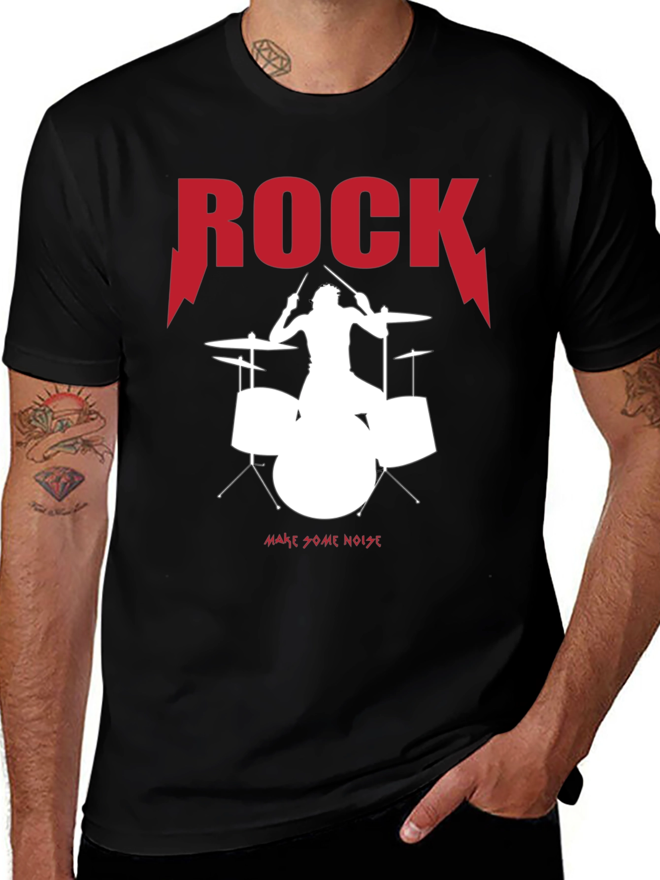 Variant 24 of Rock Drummer Graphic Tee - Make Some Noise!