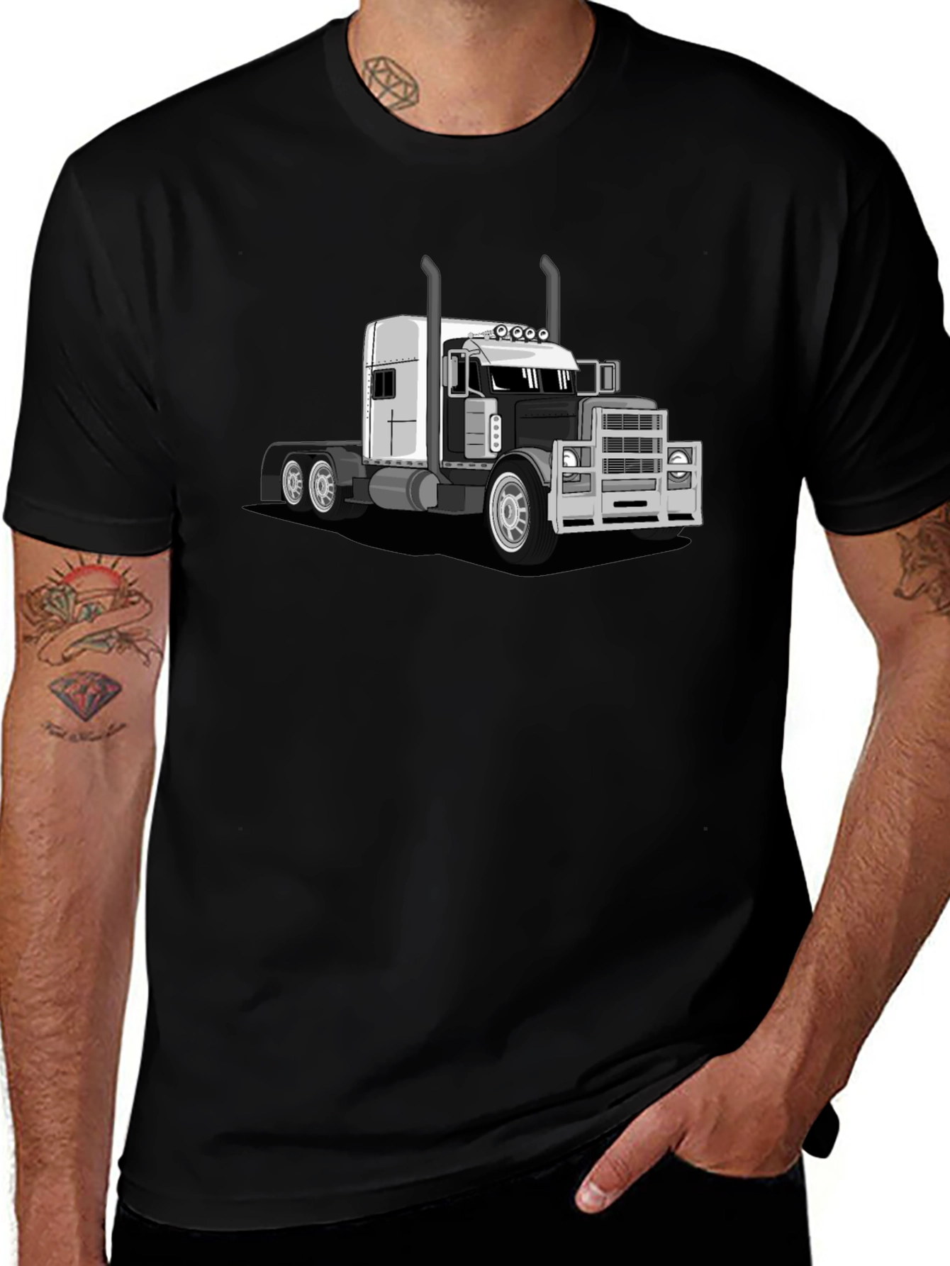 Variant 18 of Truck Graphic T-Shirt - Black