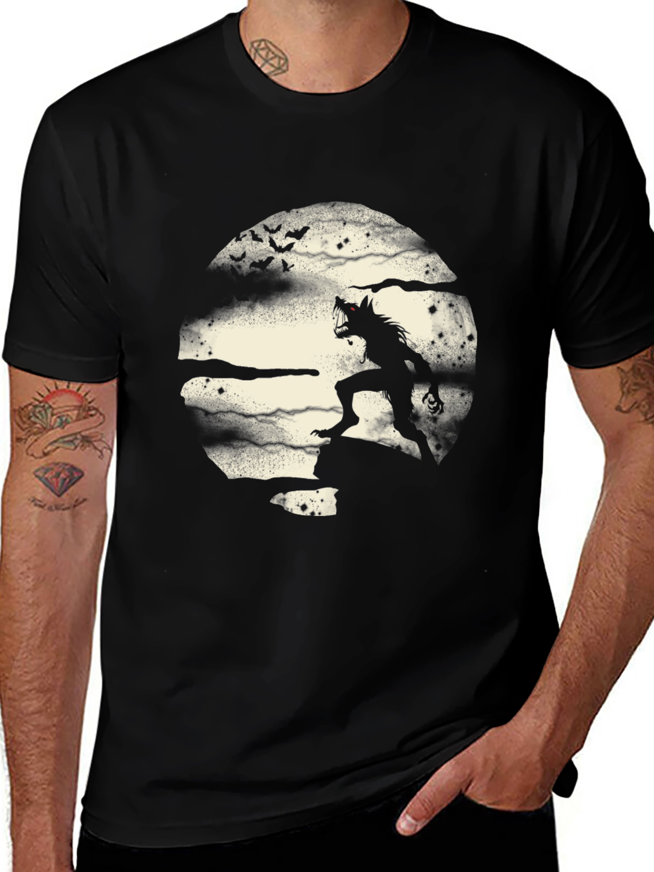 Variant 20 of Werewolf Moon Graphic T-Shirt - Spooky Halloween Tee