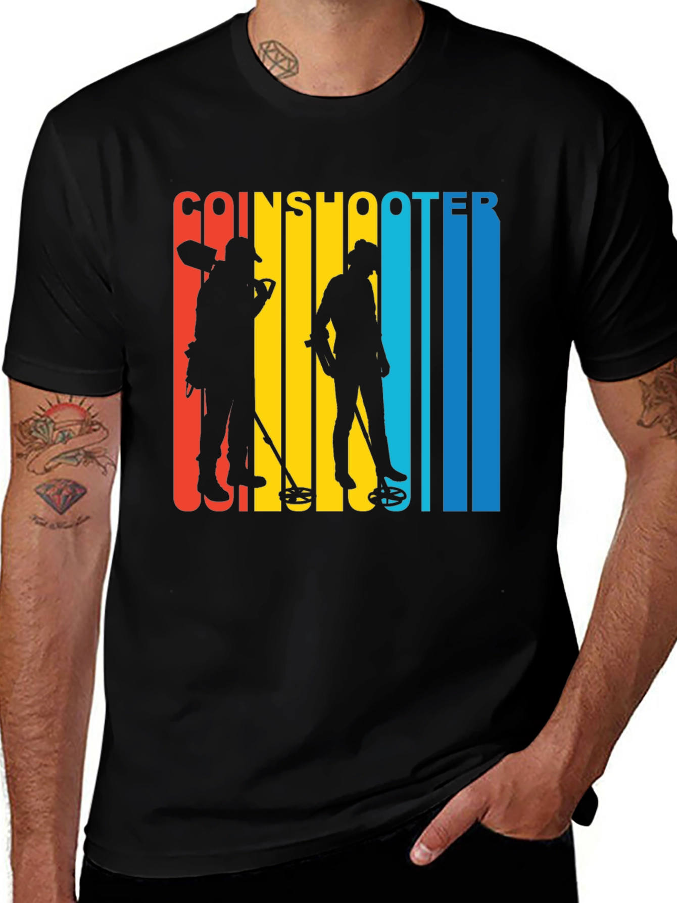 Variant 19 of Coinshooter Retro Style Black T-Shirt