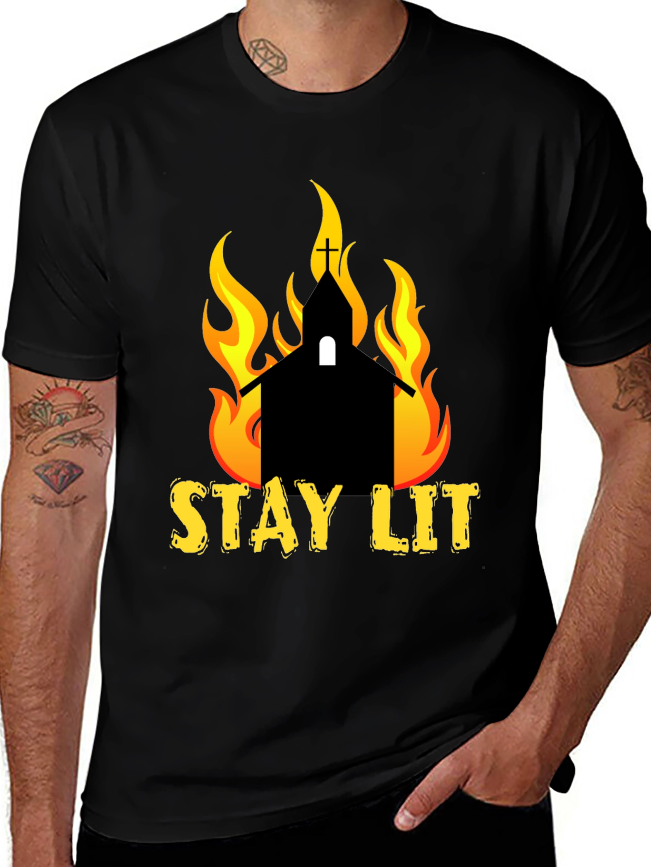 Variant 25 of Stay Lit Church on Fire T-Shirt