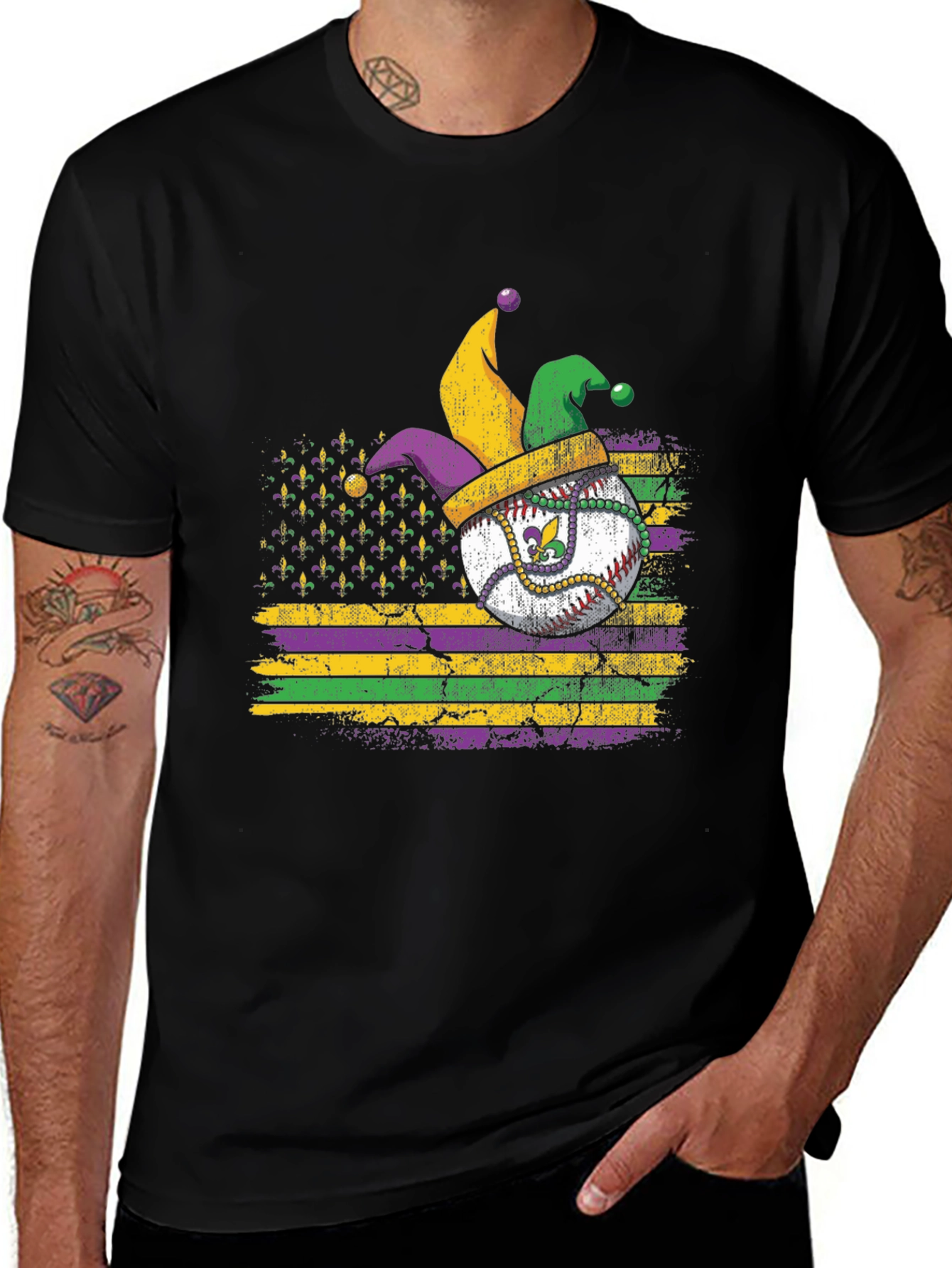 Mardi Gras Baseball T-Shirt