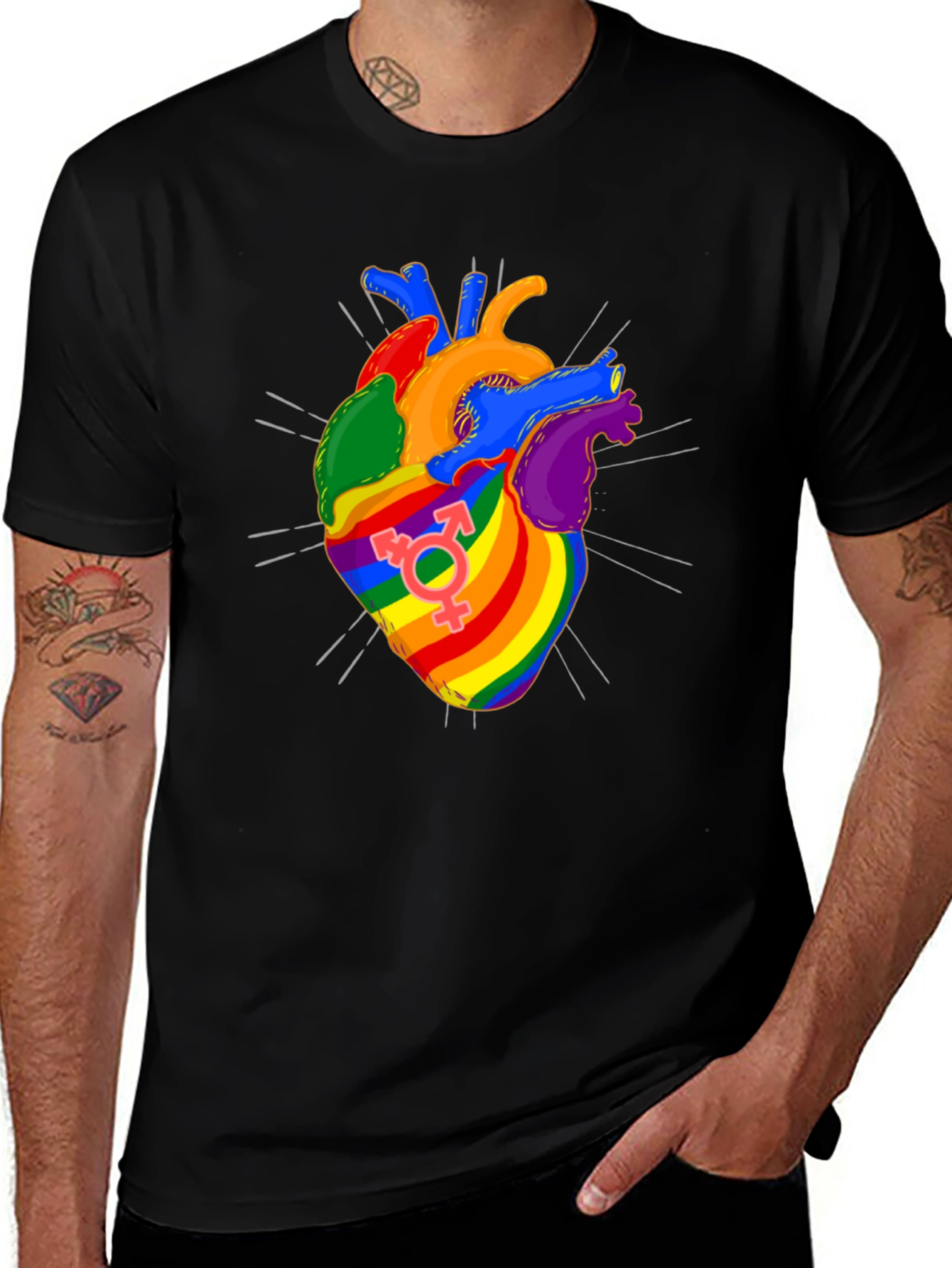Pride Rainbow Heart Graphic Tee