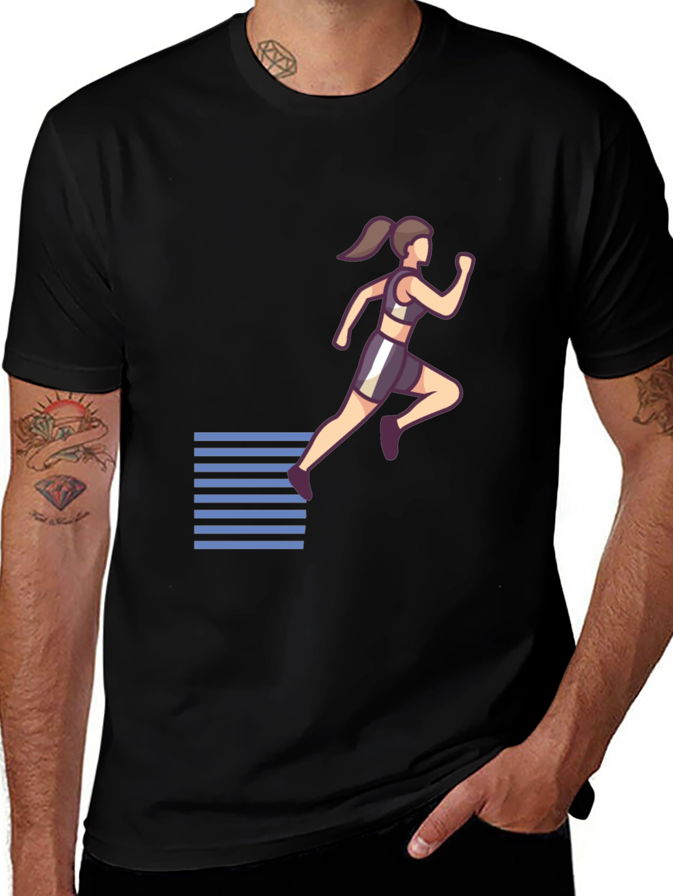 Variant 14 of Women's Running Graphic Black T-Shirt