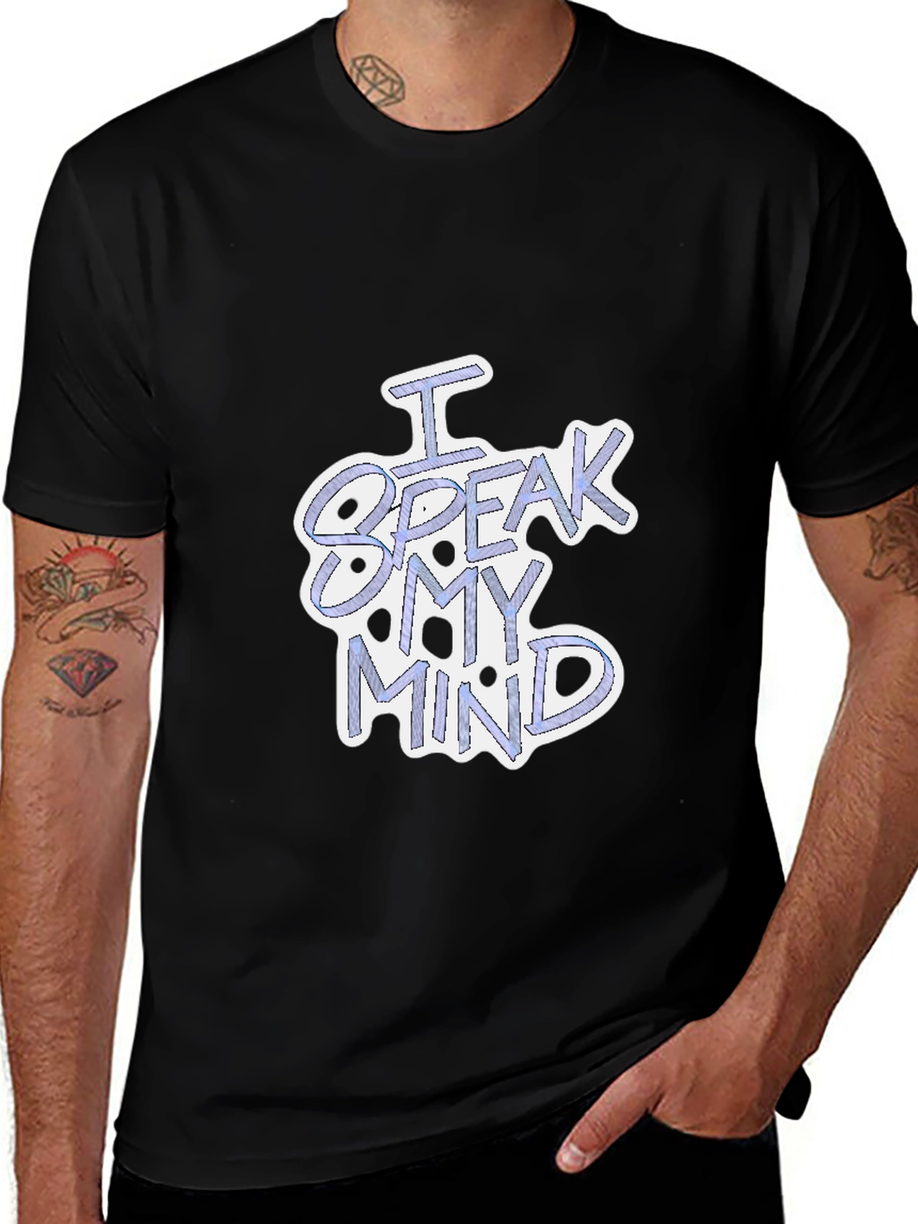 Variant 5 of I Speak My Mind Black Graphic T-Shirt