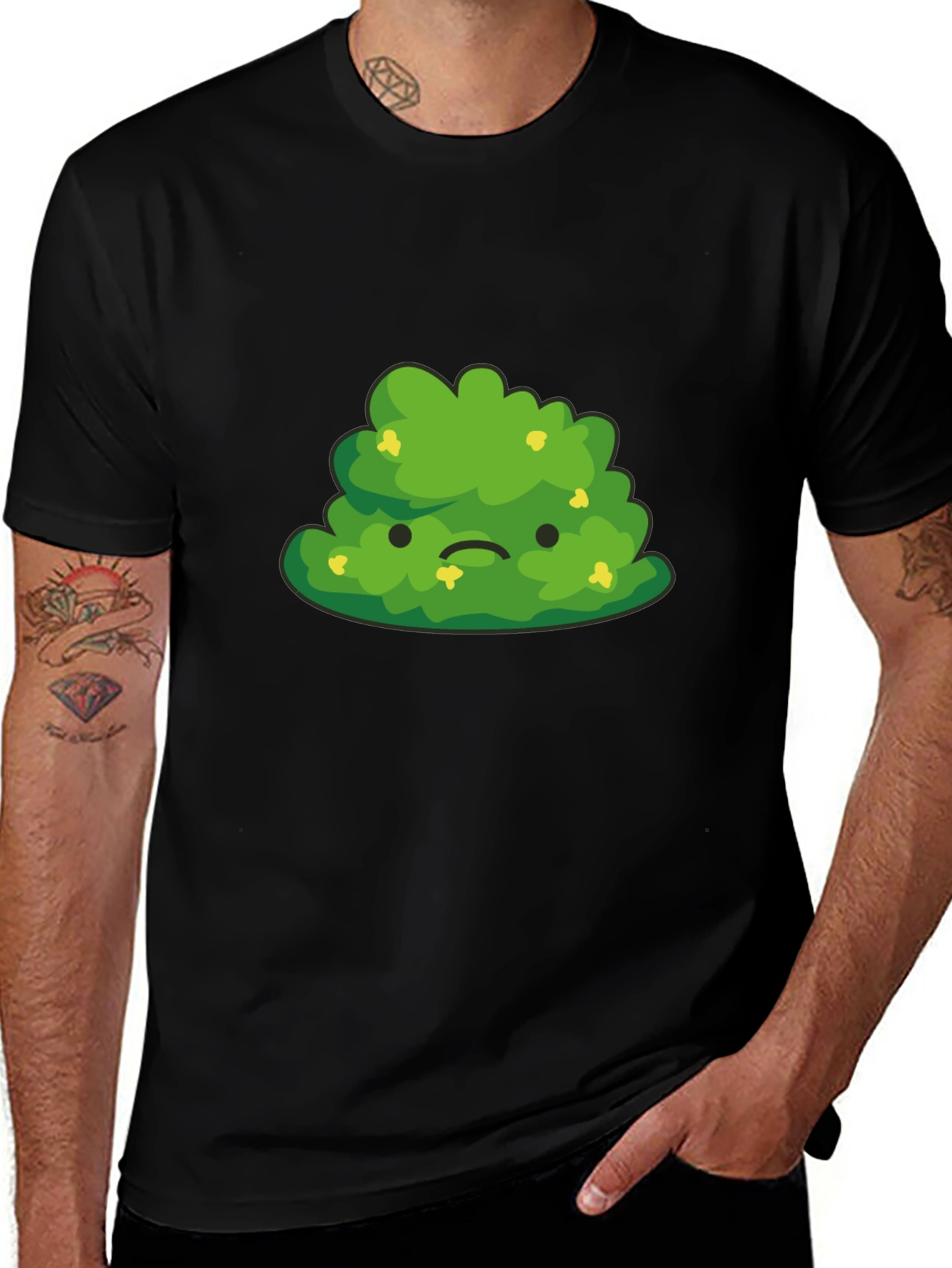 Variant 4 of Sad Bush Graphic Tee - Black Casual Shirt
