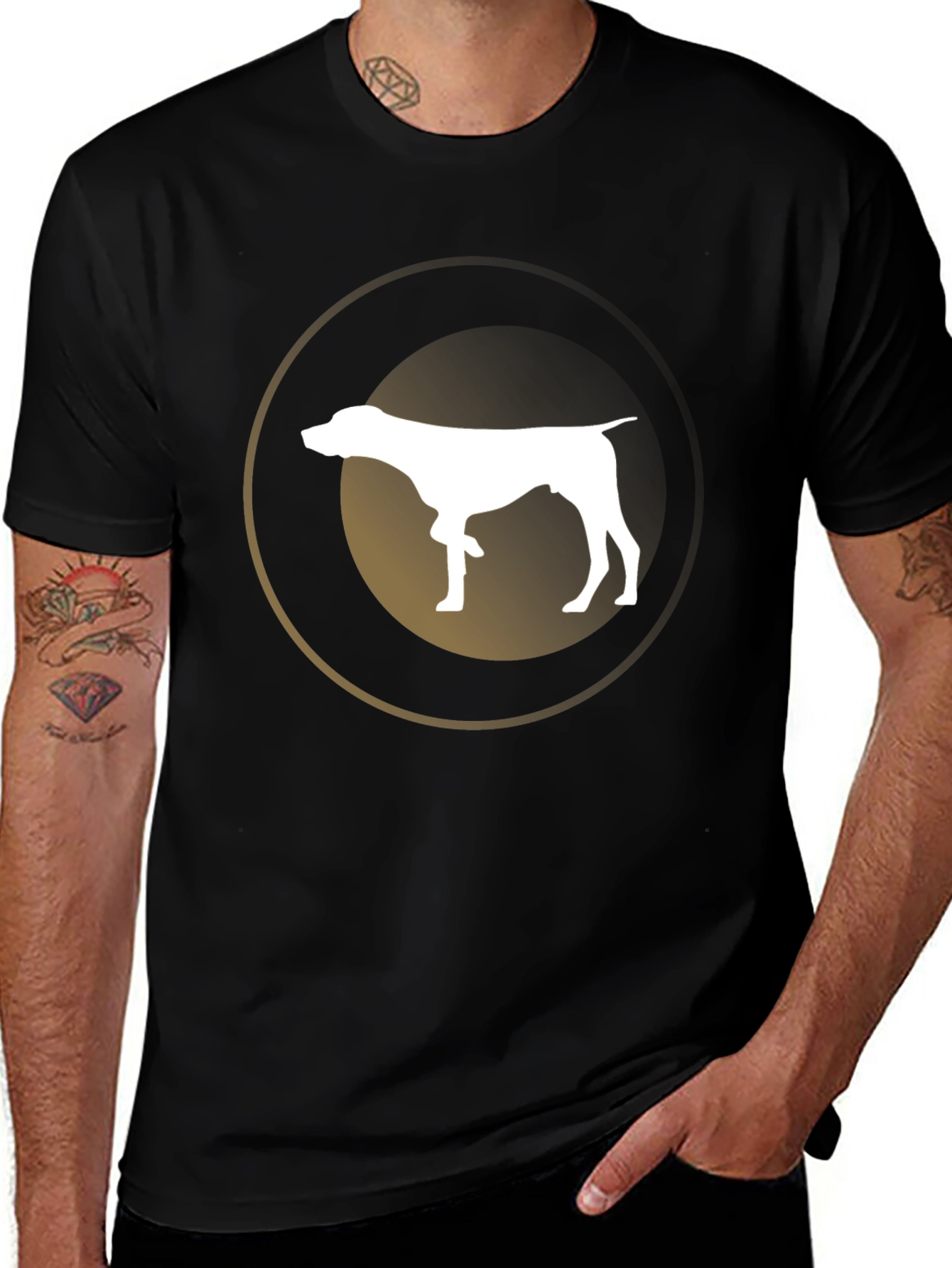 Variant 8 of Dog Silhouette Graphic Tee - Modern Style