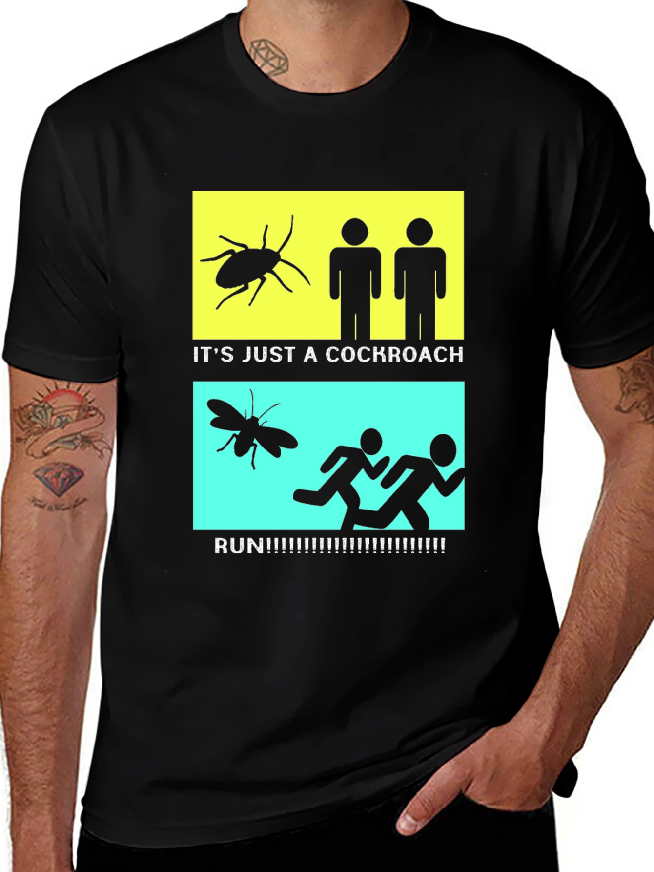 Variant 18 of Cockroach Reaction Humor T-Shirt