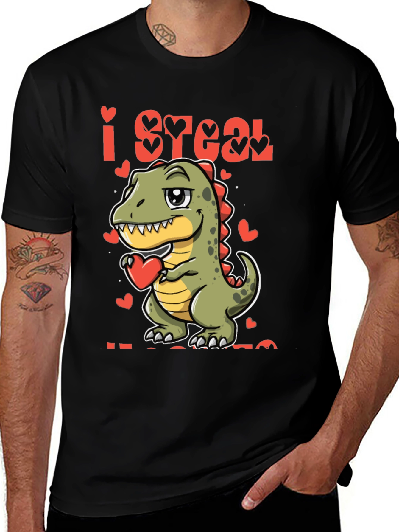 Variant 27 of I Steal Hearts T-Rex Valentines Day T-Shirt