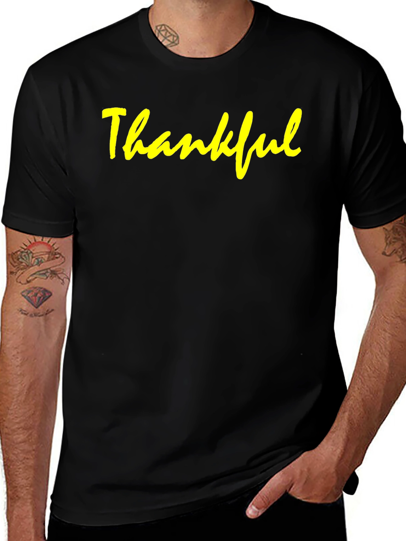Variant 26 of Thankful Black Graphic T-Shirt