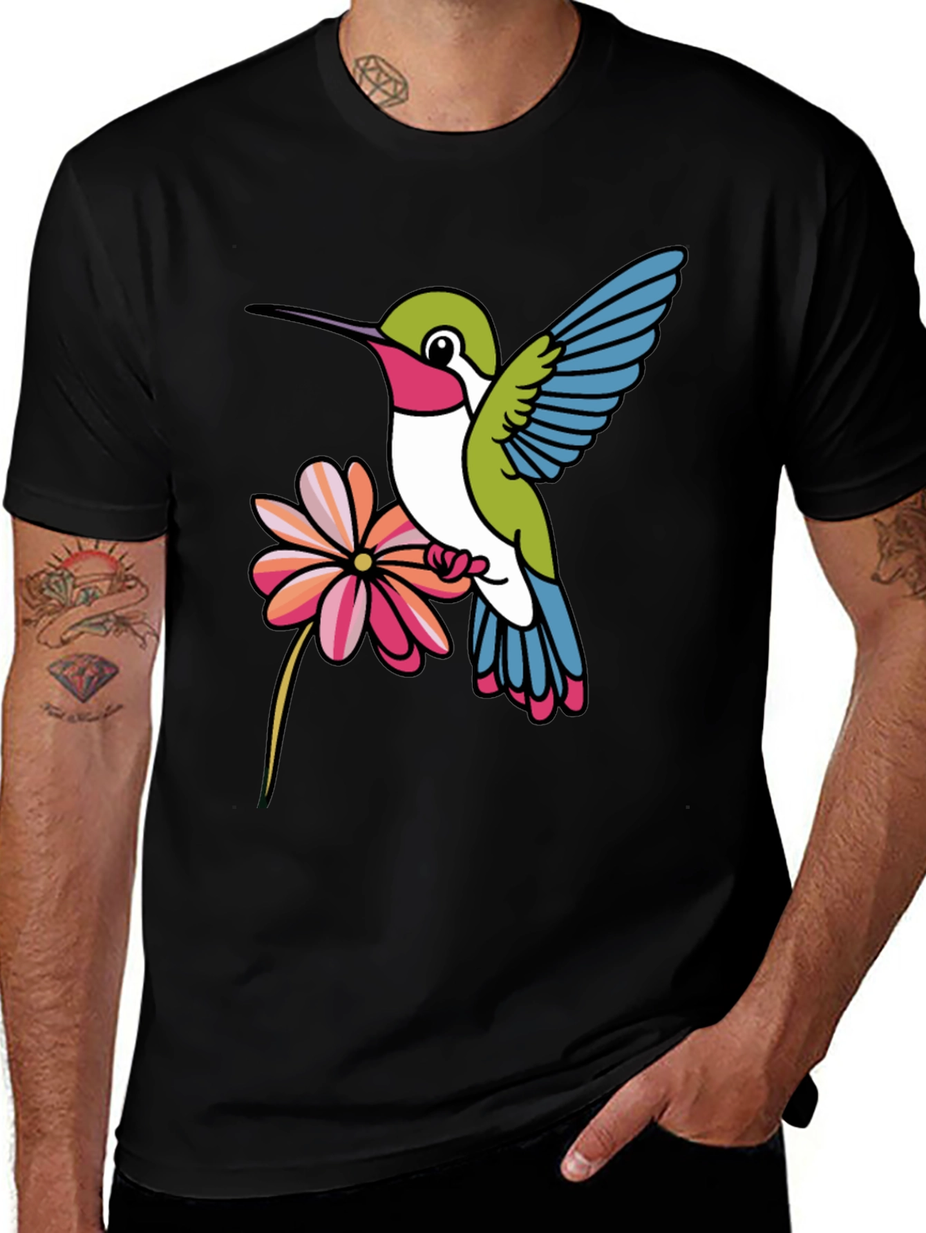 Variant 26 of Hummingbird Graphic Tee - Nature Inspired Bird Lover Shirt
