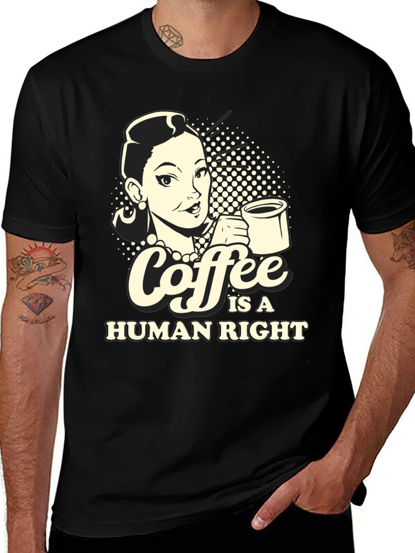 Variant 4 of Coffee is a Human Right Graphic Tee